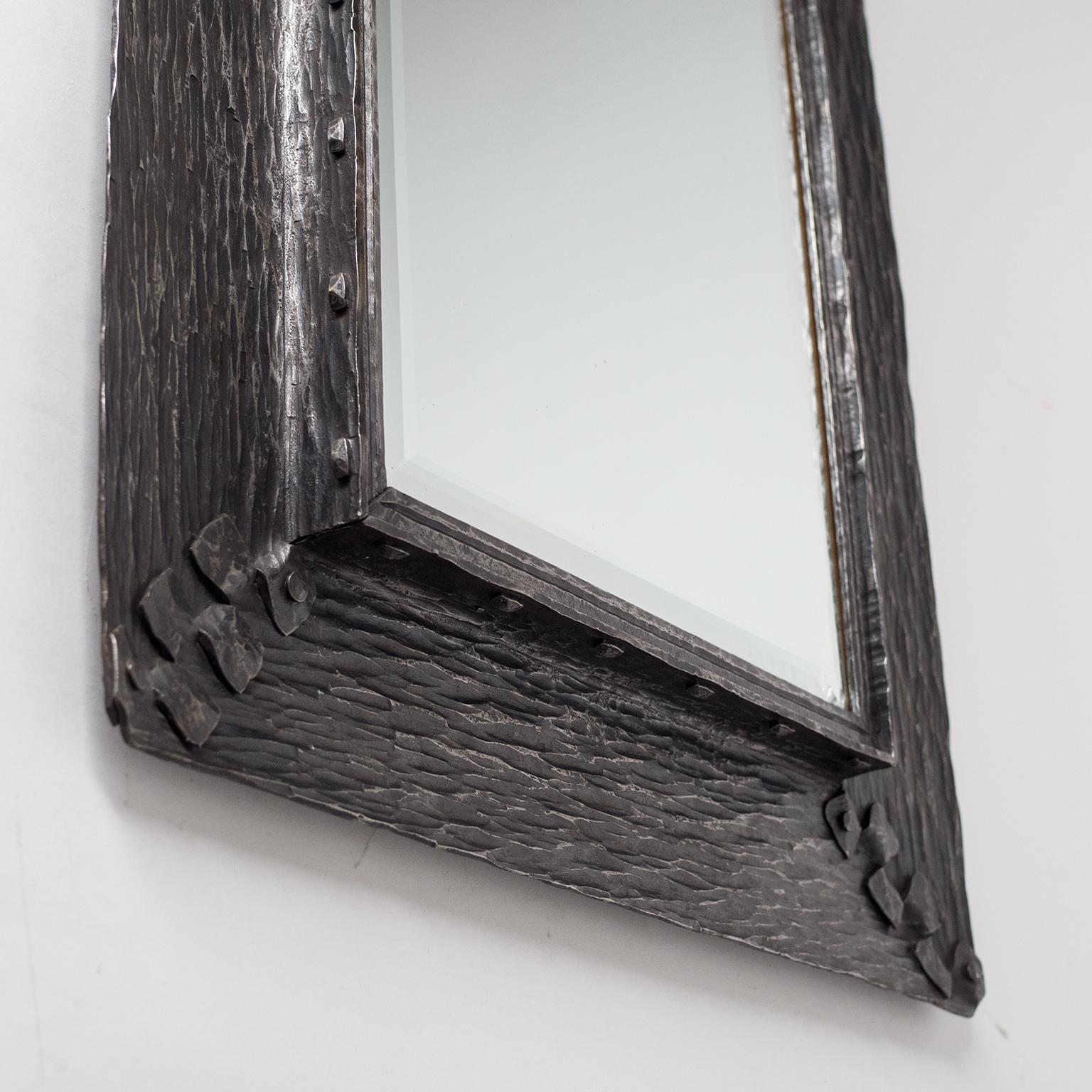 Austrian Forged Iron Mirror, 1940s