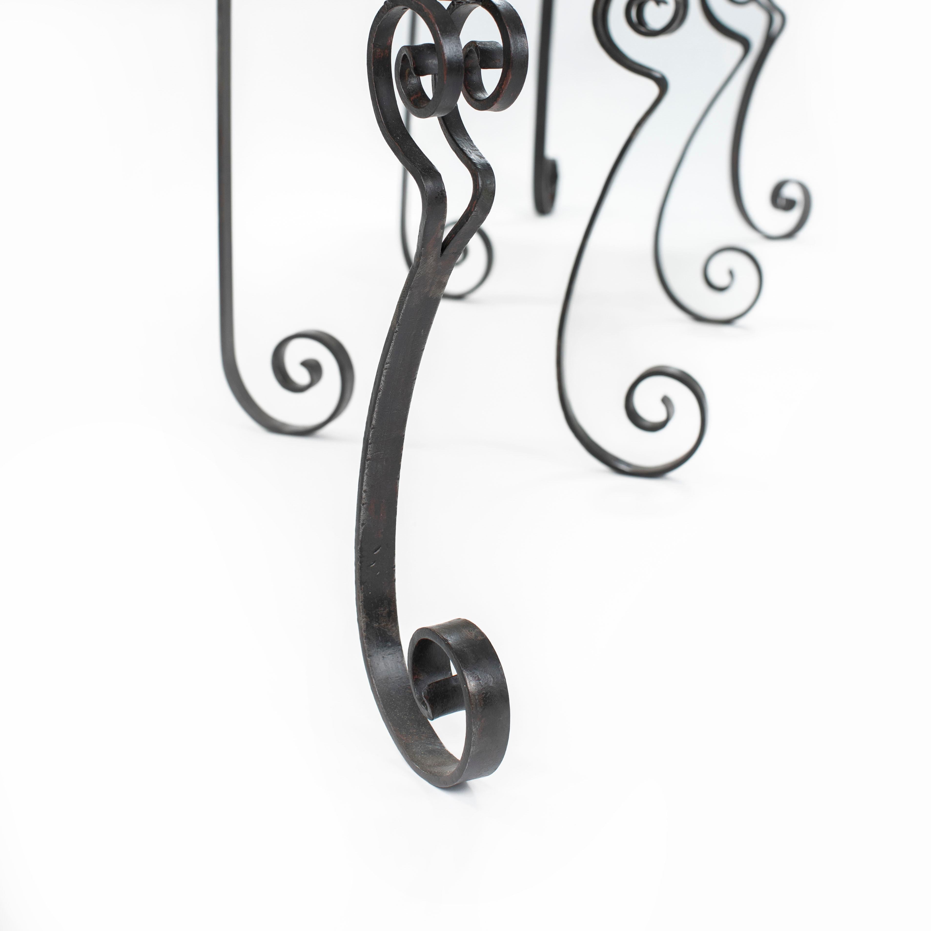 Panchina Art Déco in ferro forgiato con tessuto Bouclé bianco sporco Portogallo anni '20 in vendita 10