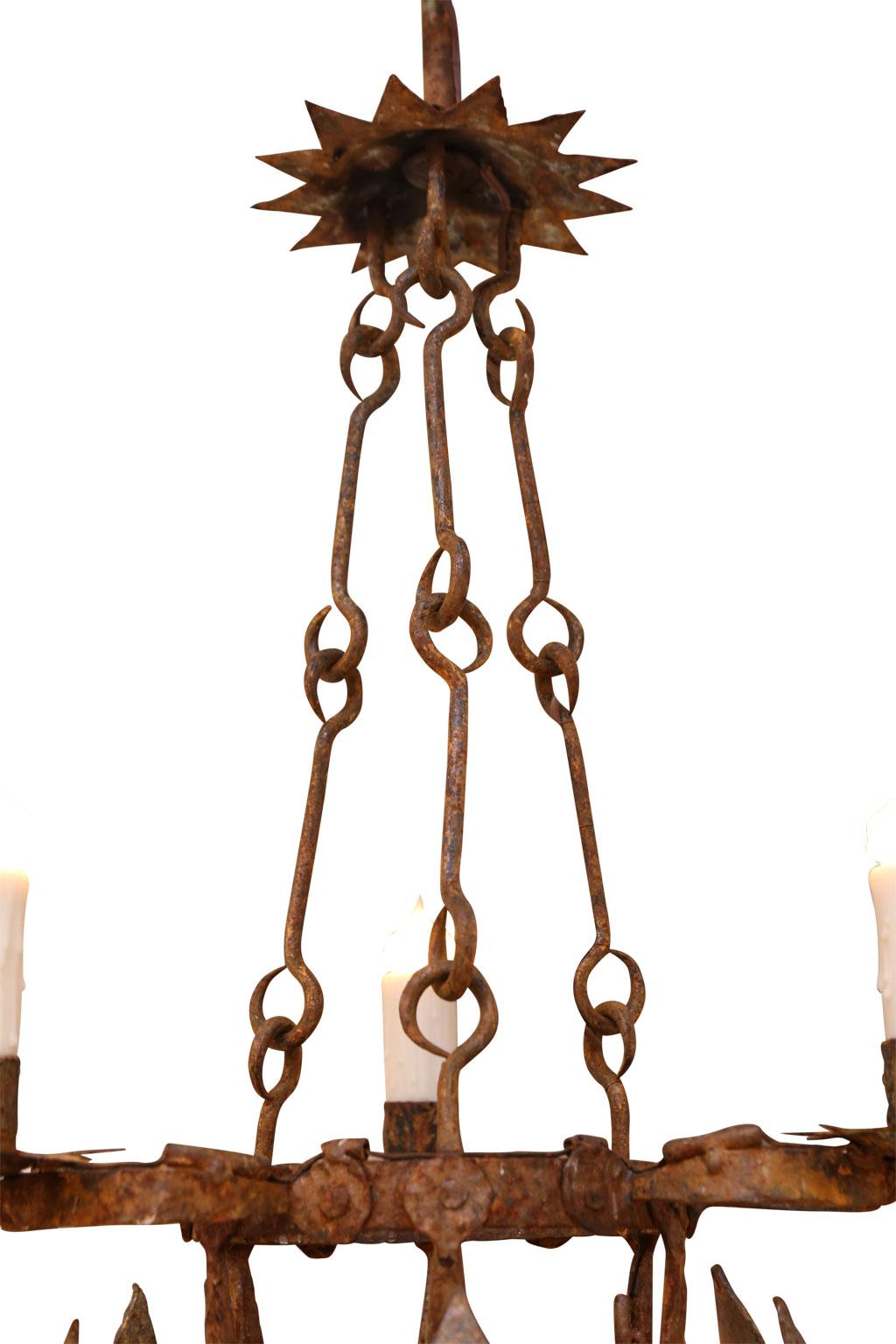 Forged Iron Two-Tier Chandelier 3