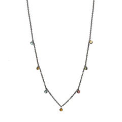 Forged Multi Tourmaline Silver Necklace/NOXS