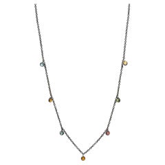 Forged Multi Tourmaline Silver Necklace/NOXS