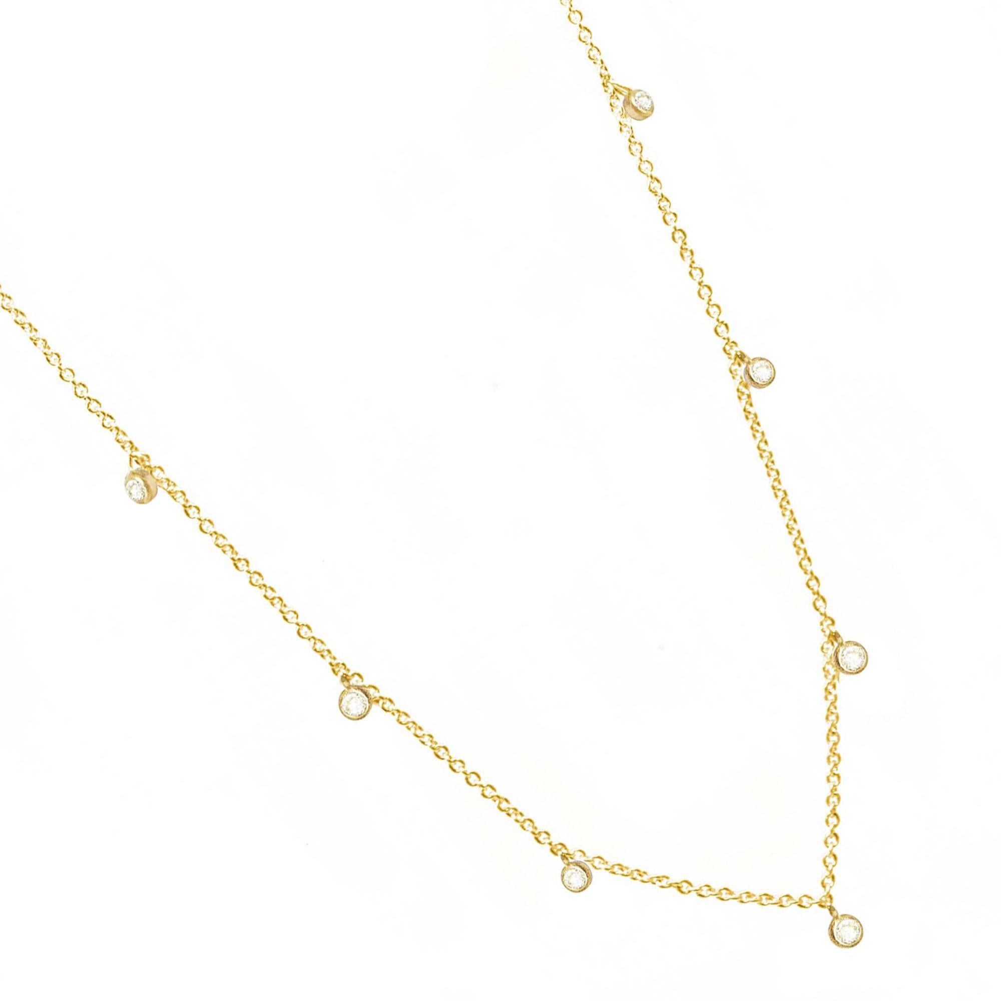Made with diamond rimmed in gold, our Forged Gold Necklace provides an effortless, yet fashionable style.

Details
Metal: 18K Yellow Gold
Diamond carat: 0.3
Length: 15-17''
Stone size: 2mm

About the stones:
Diamond:

Metaphysical