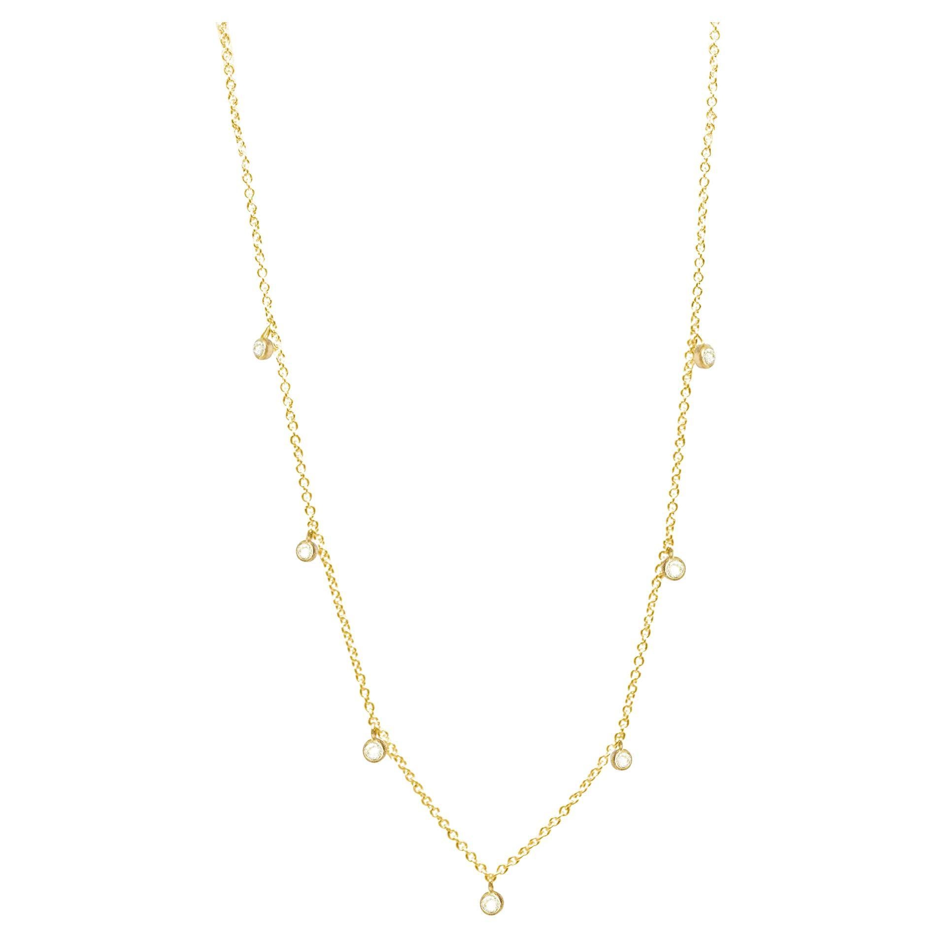 Forged Natural Diamond Gold 18k Necklace