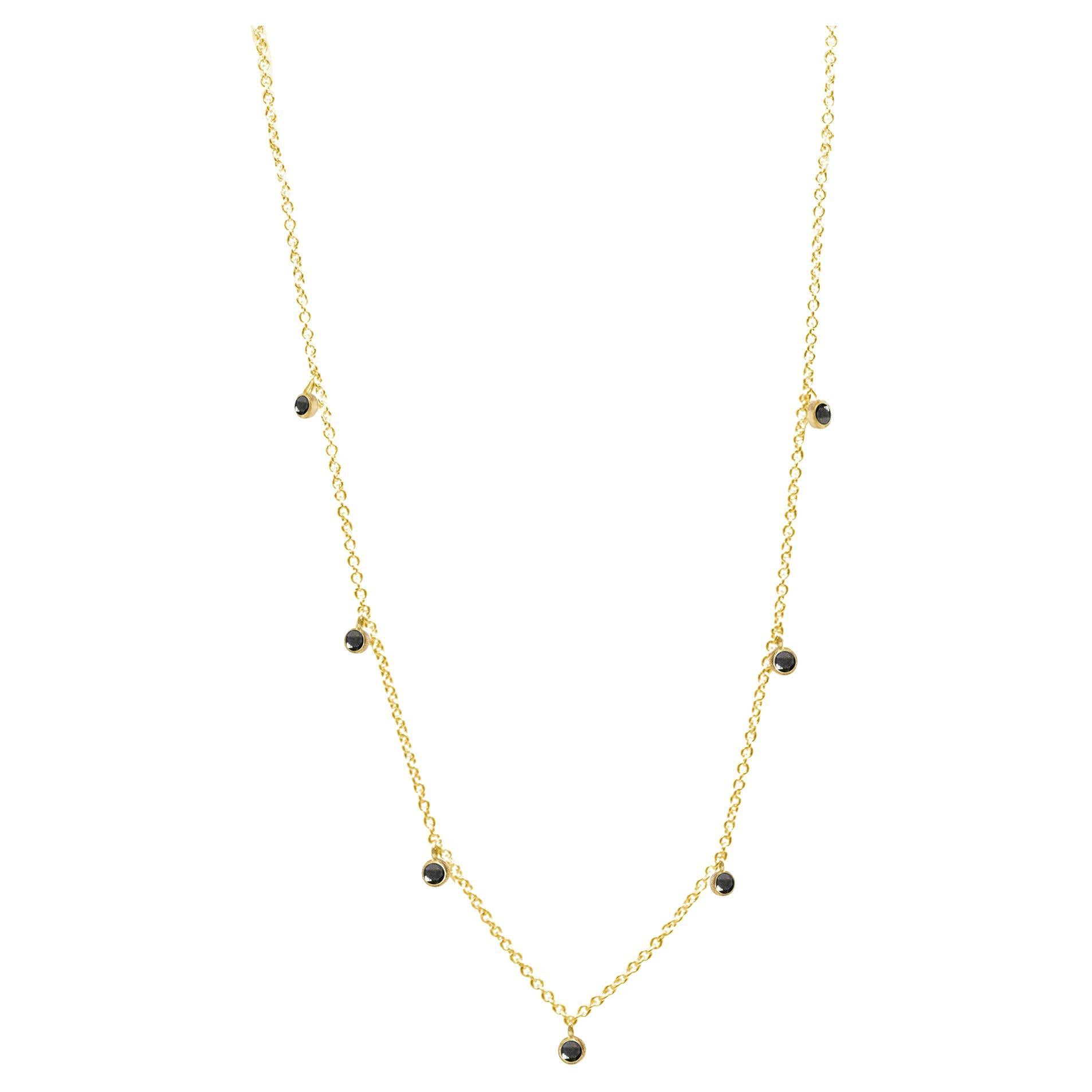 Forged Natural Diamond Gold 18k Necklace