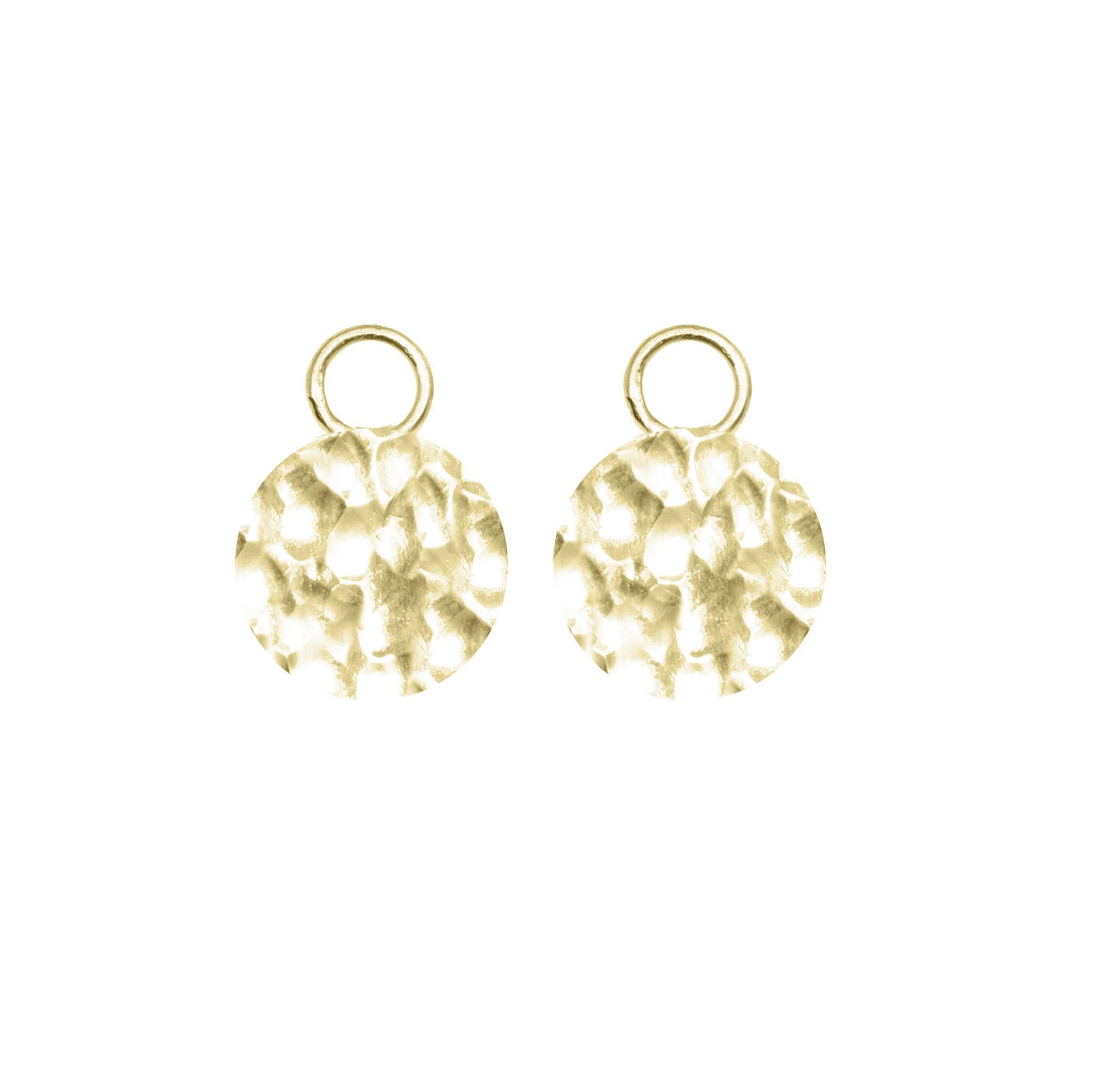 Women's or Men's Forged Round Gold 18k Earring Charms For Sale