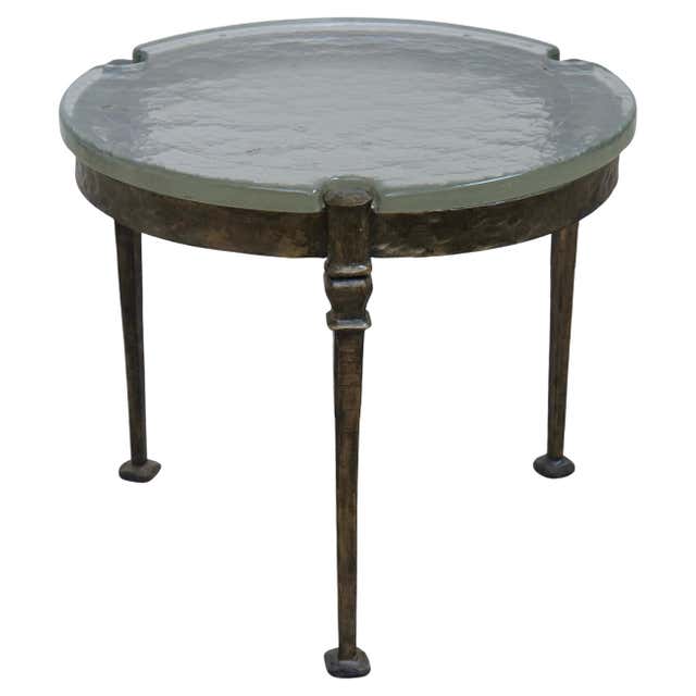 Industrial Hosanna Round Hammered Drum Coffee Table For Sale at 1stDibs