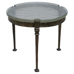 forged round  cast glass coffee table attributed to Lothar Klute
