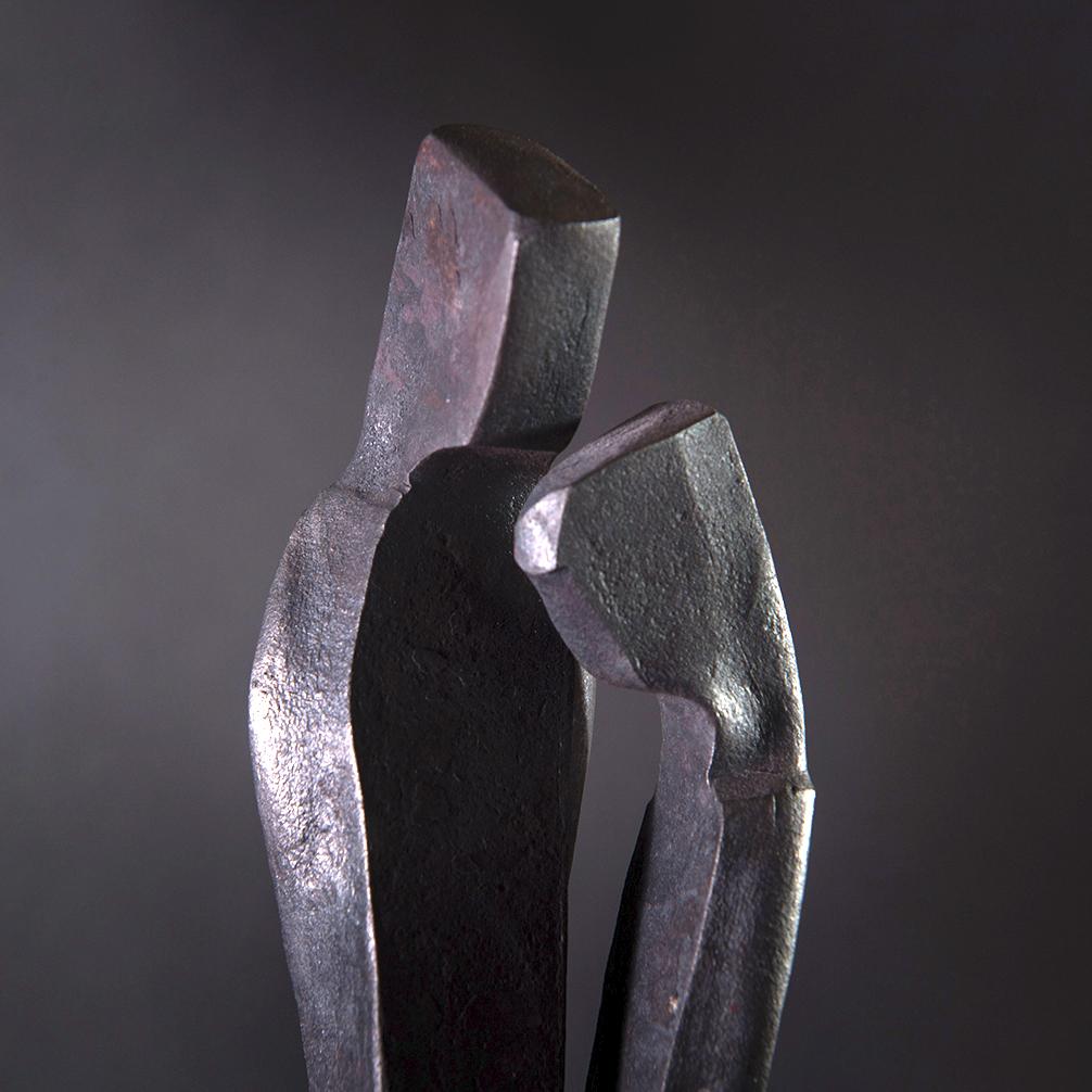 Contemporary Forged Sculpture 'Encounter', Family Series by German Blacksmith H. Zimmermann