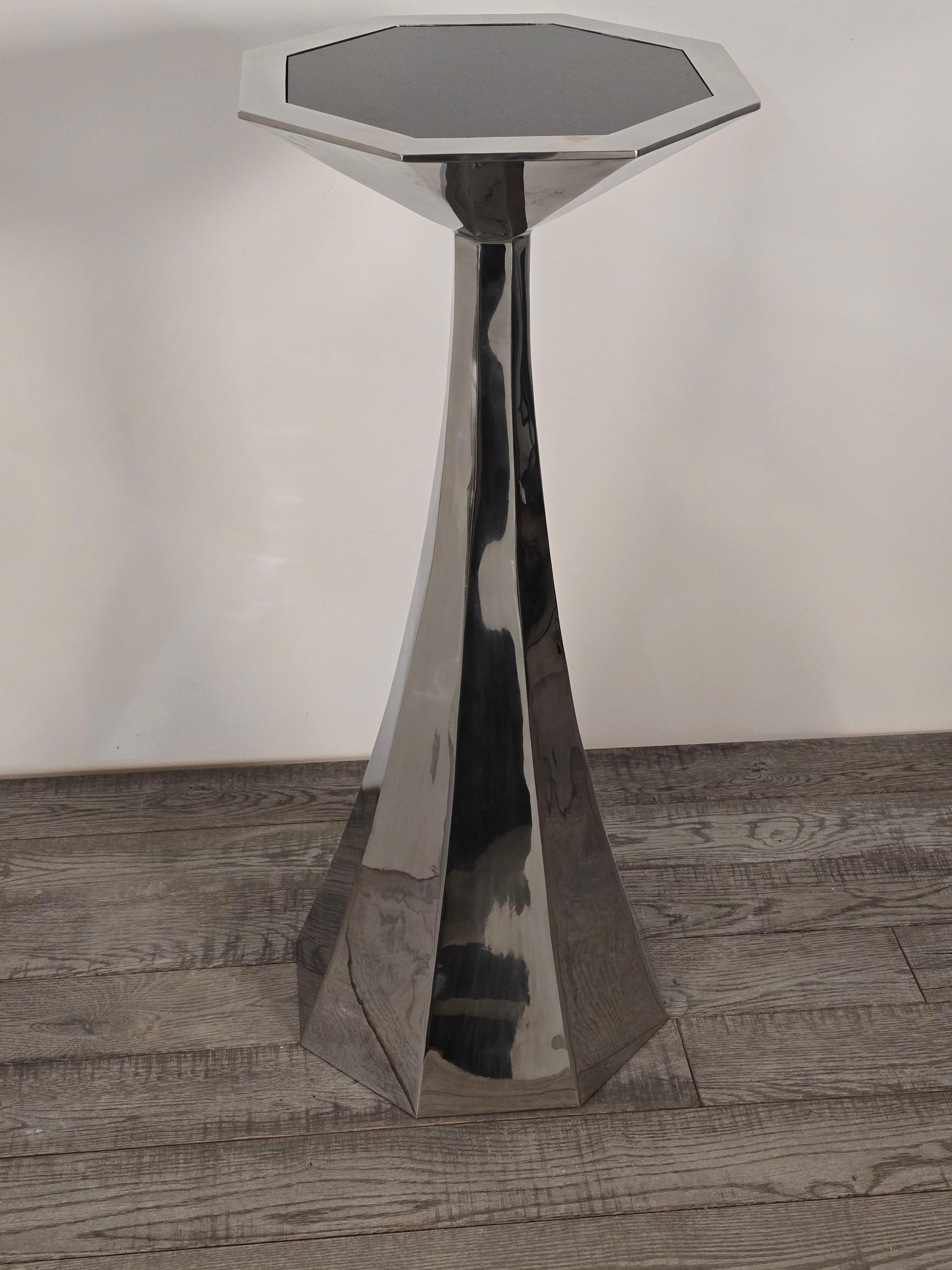 Forged Stainless Steel Pedestal by Curtis Norton For Sale 4