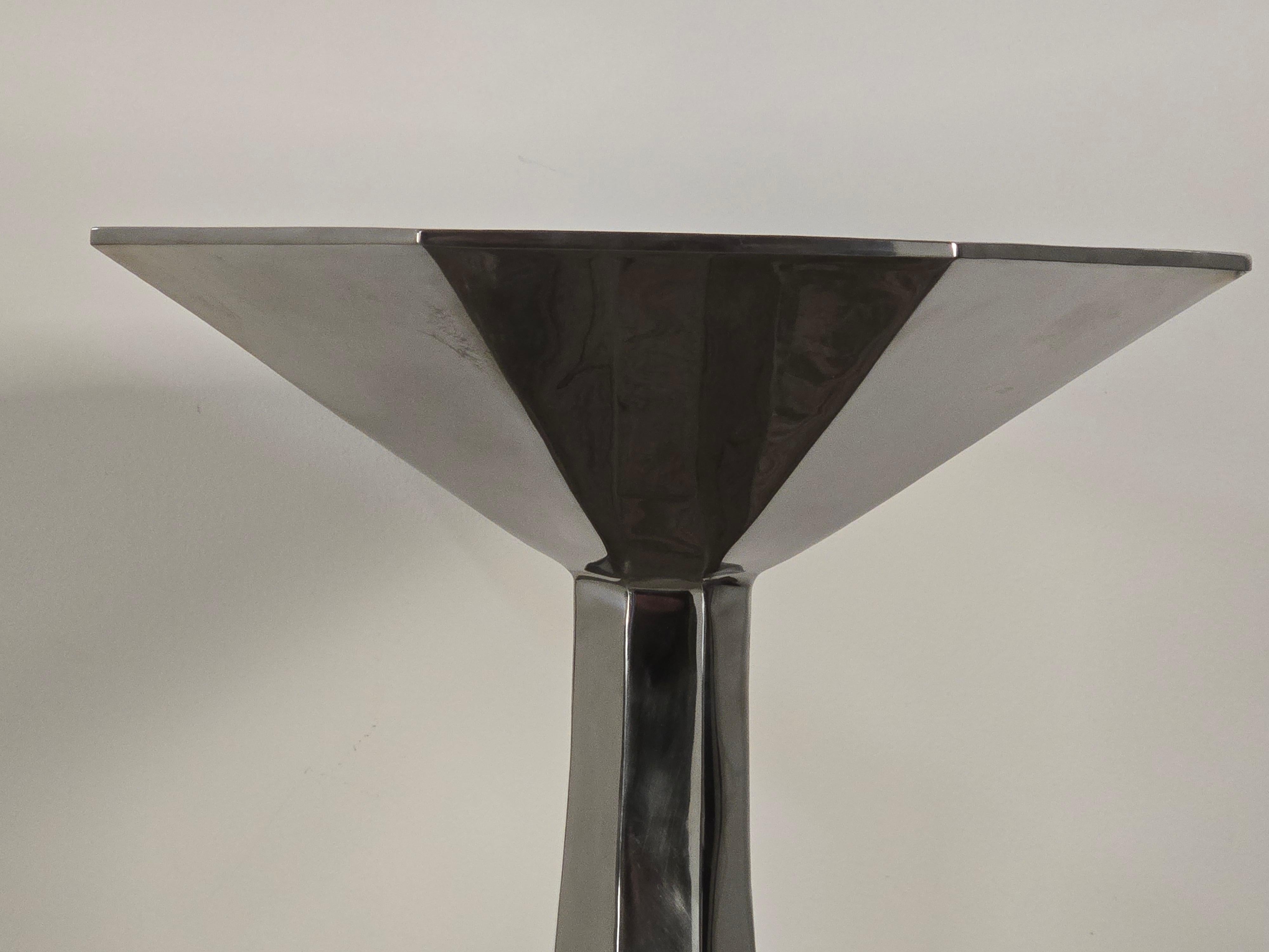 Contemporary Forged Stainless Steel Pedestal by Curtis Norton For Sale