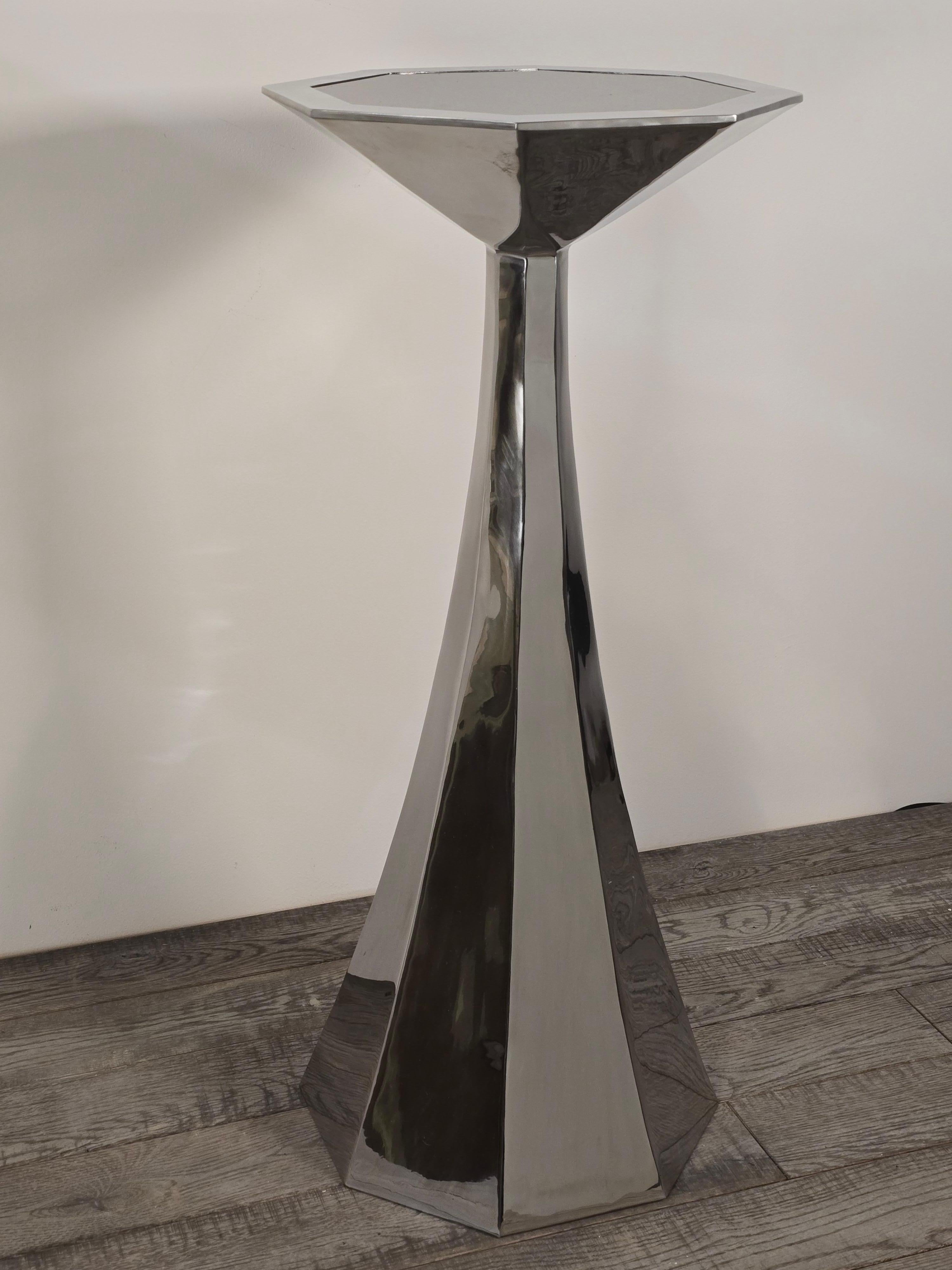 Forged Stainless Steel Pedestal by Curtis Norton For Sale 1