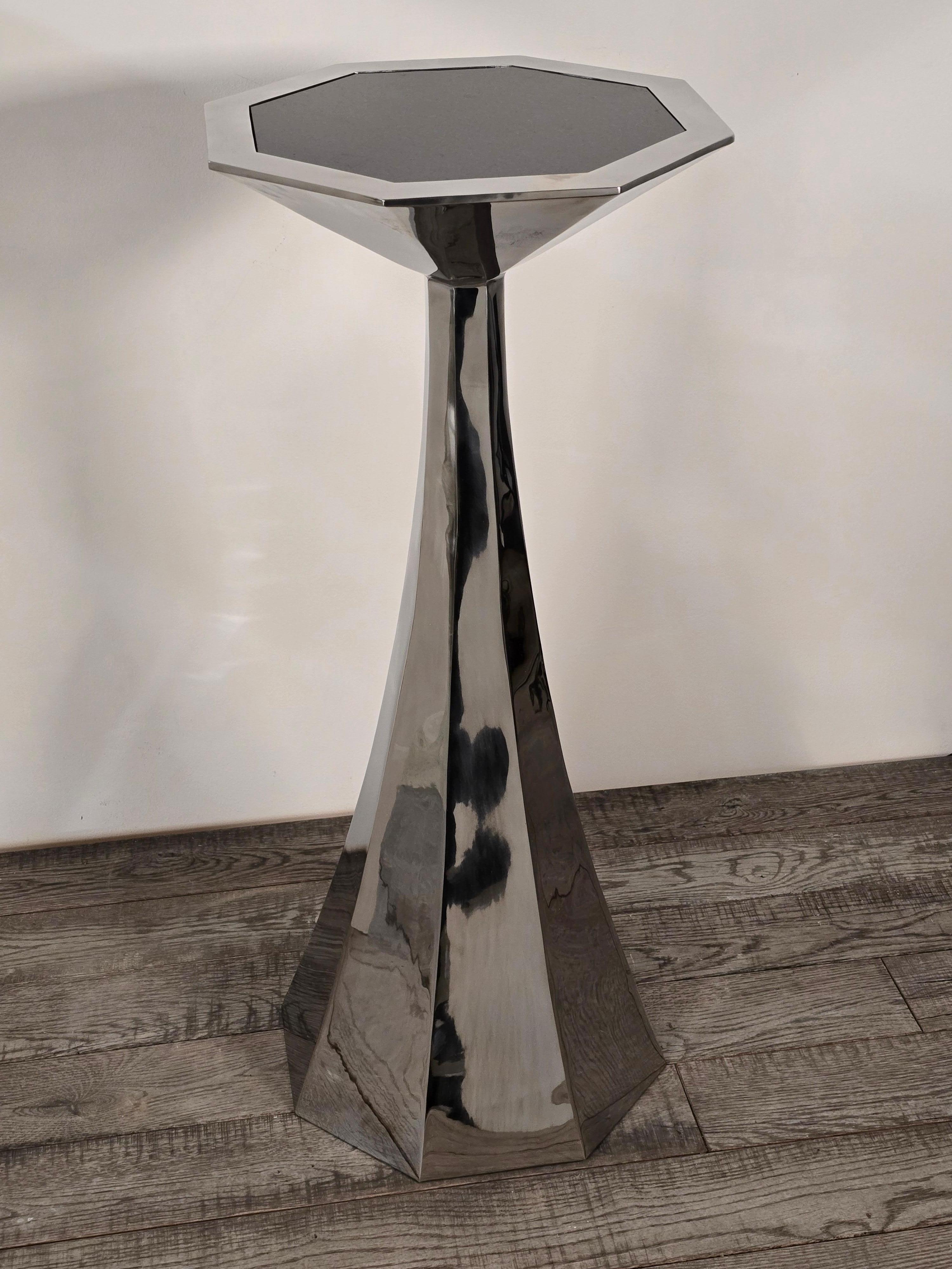 Forged Stainless Steel Pedestal by Curtis Norton For Sale 2