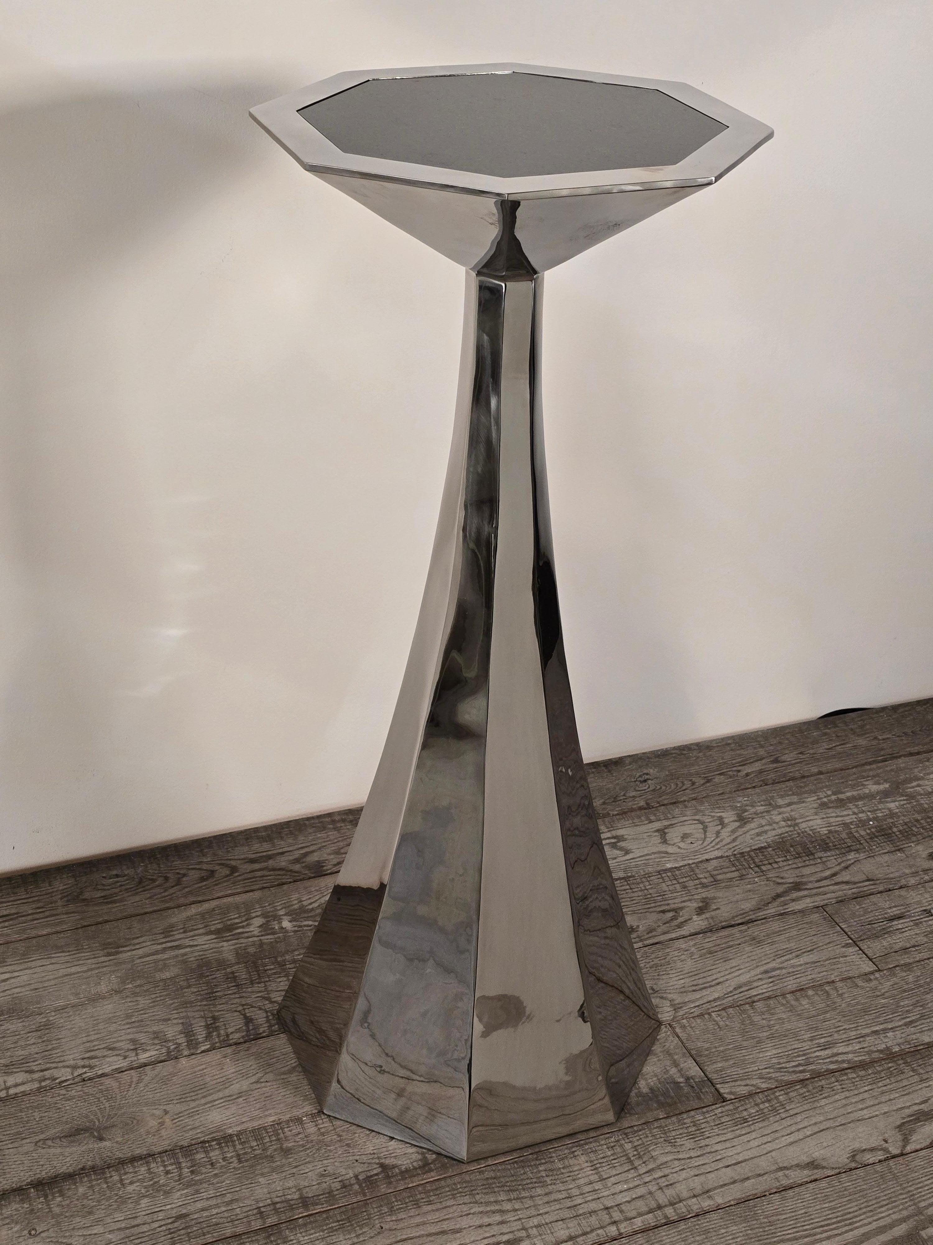 Forged Stainless Steel Pedestal by Curtis Norton For Sale 3