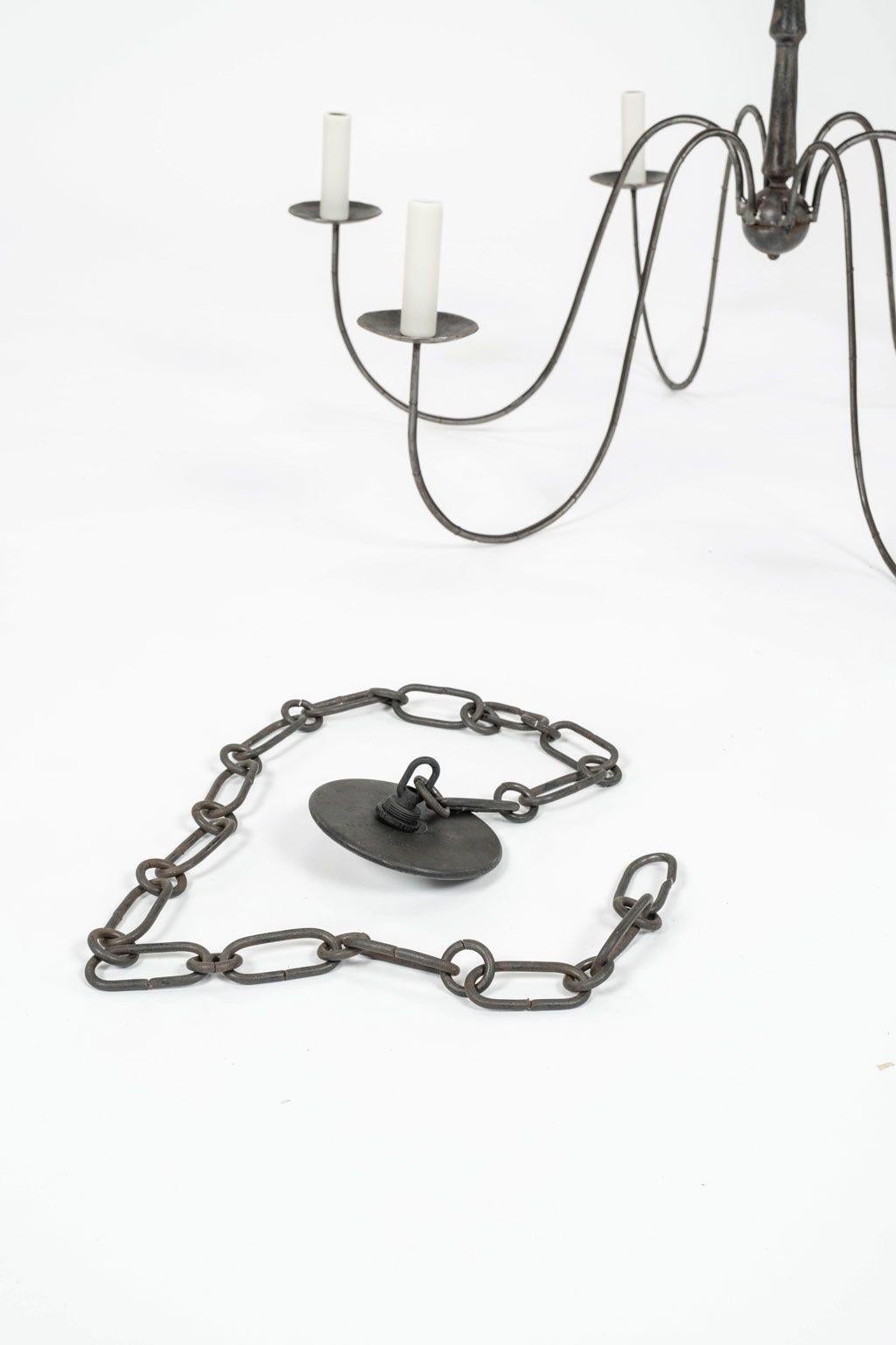 Forged Steel and Iron Six-Arm Chandelier 2