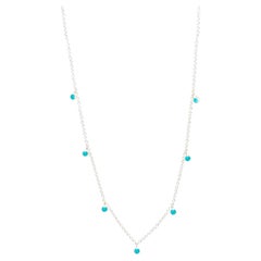 Forged Turquoise Silver Necklace