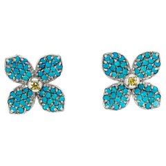 Forget me knot earrings studs in 14k gold