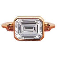 Forget Me Knot Emerald Cut Diamond 0.80ct ring with knots in 18ct Gold