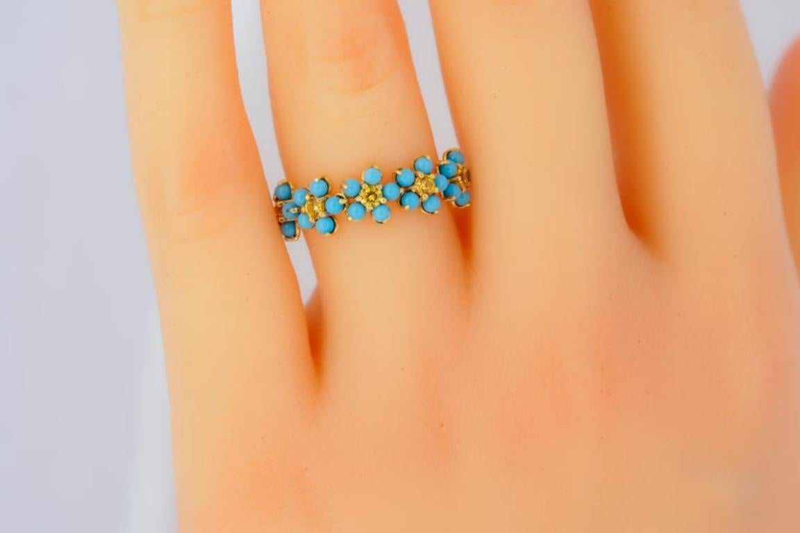 Forget Me Knot Flower 14k Gold Ring 2