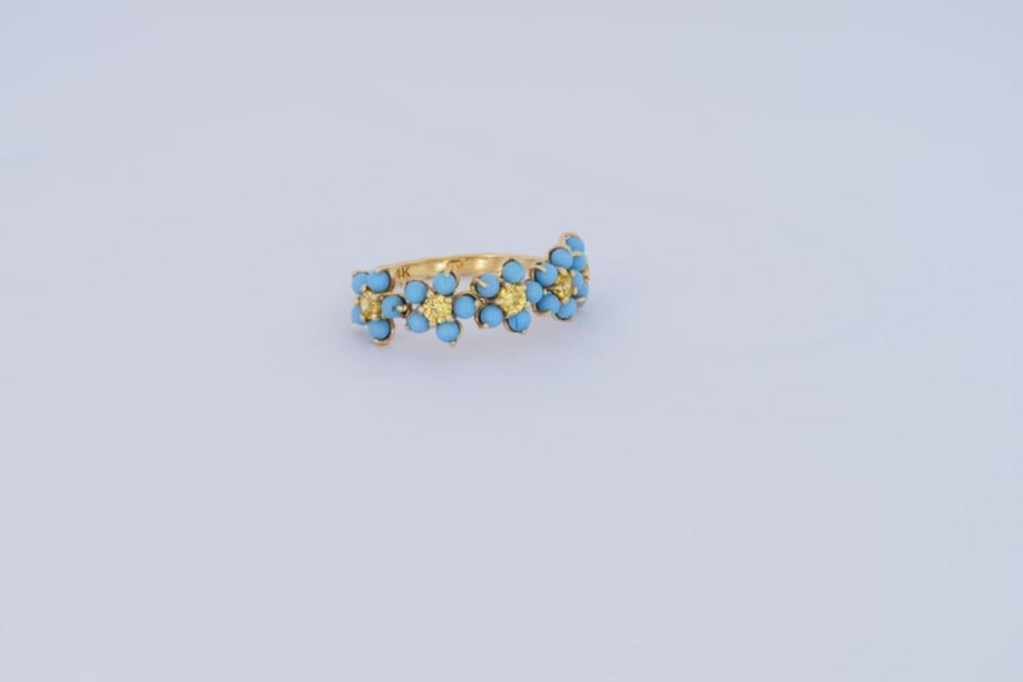 Forget Me Knot Flower 14k Gold Ring 6