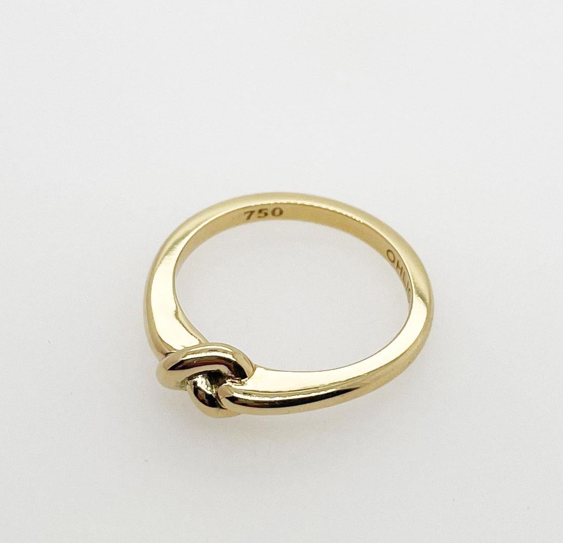 For Sale:  Forget Me Knot Single Knot Band Antique Style Band 18ct Yellow Gold 4