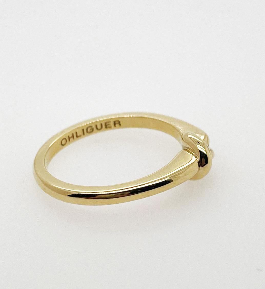 For Sale:  Forget Me Knot Single Knot Band Antique Style Band 18ct Yellow Gold 7