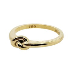 Forget Me Knot Single Knot Band im antiken Stil aus 18 Karat Gelbgold