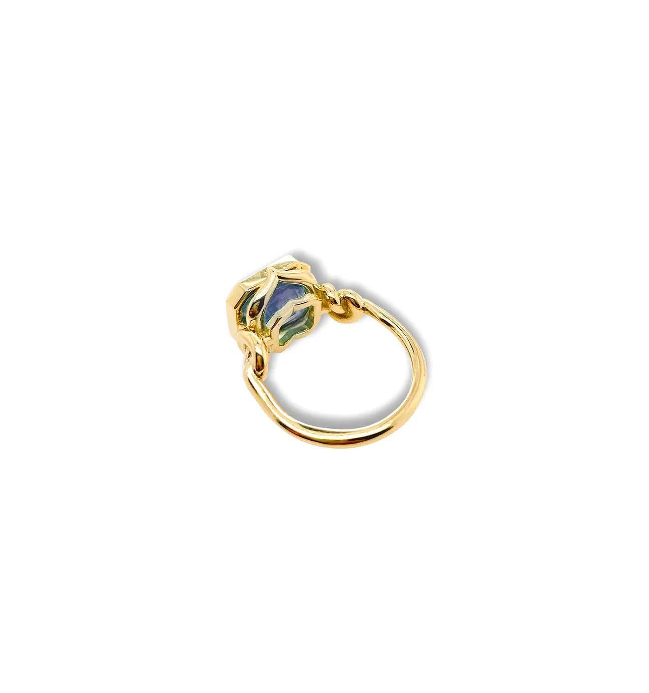 Im Angebot: Forget Me Knot Tansanit-Ring aus 18 Karat Weißgold () 12