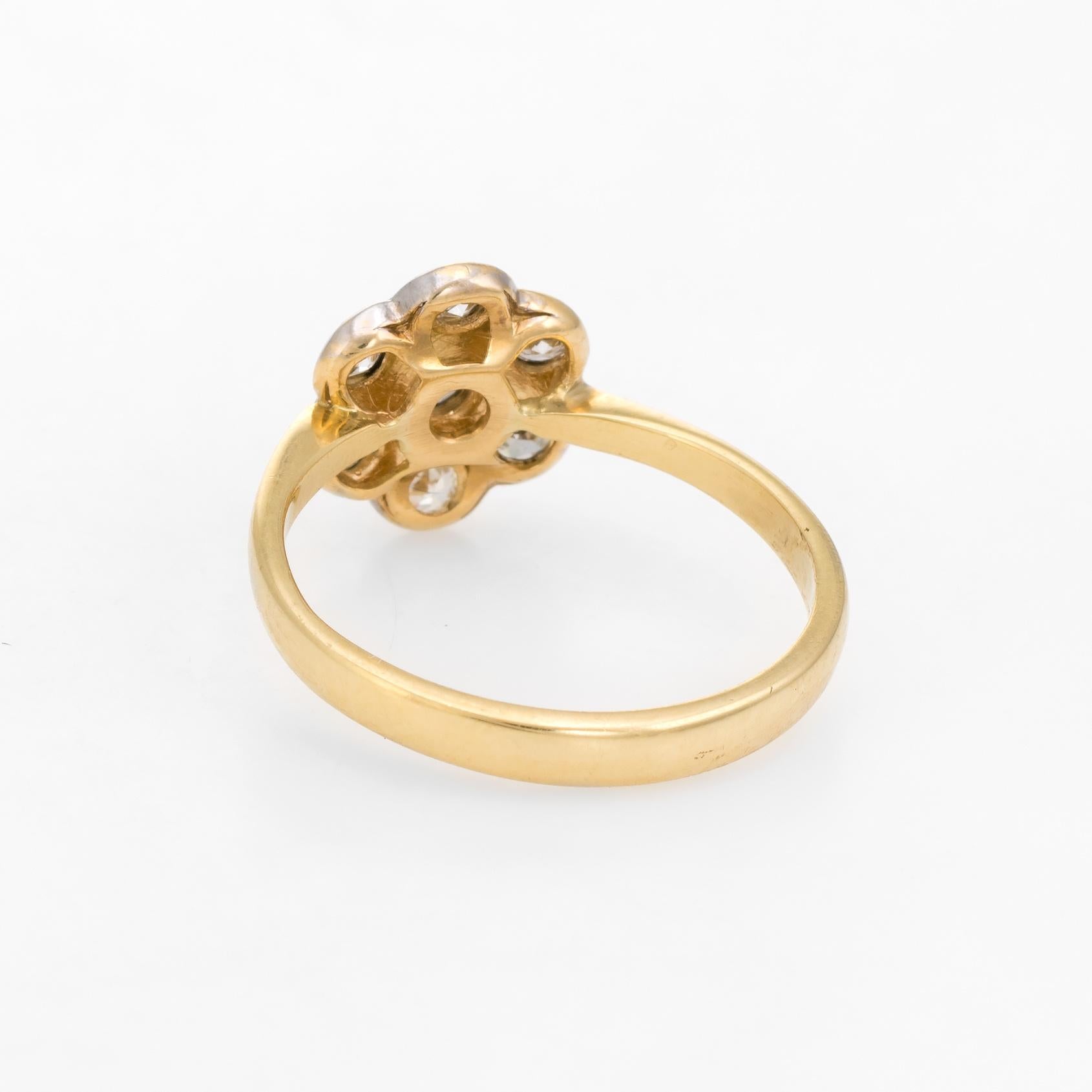 Vergissmeinnicht Antiker Viktorianischer Diamant Cluster Ring Vintage 18k Gold Platin 1