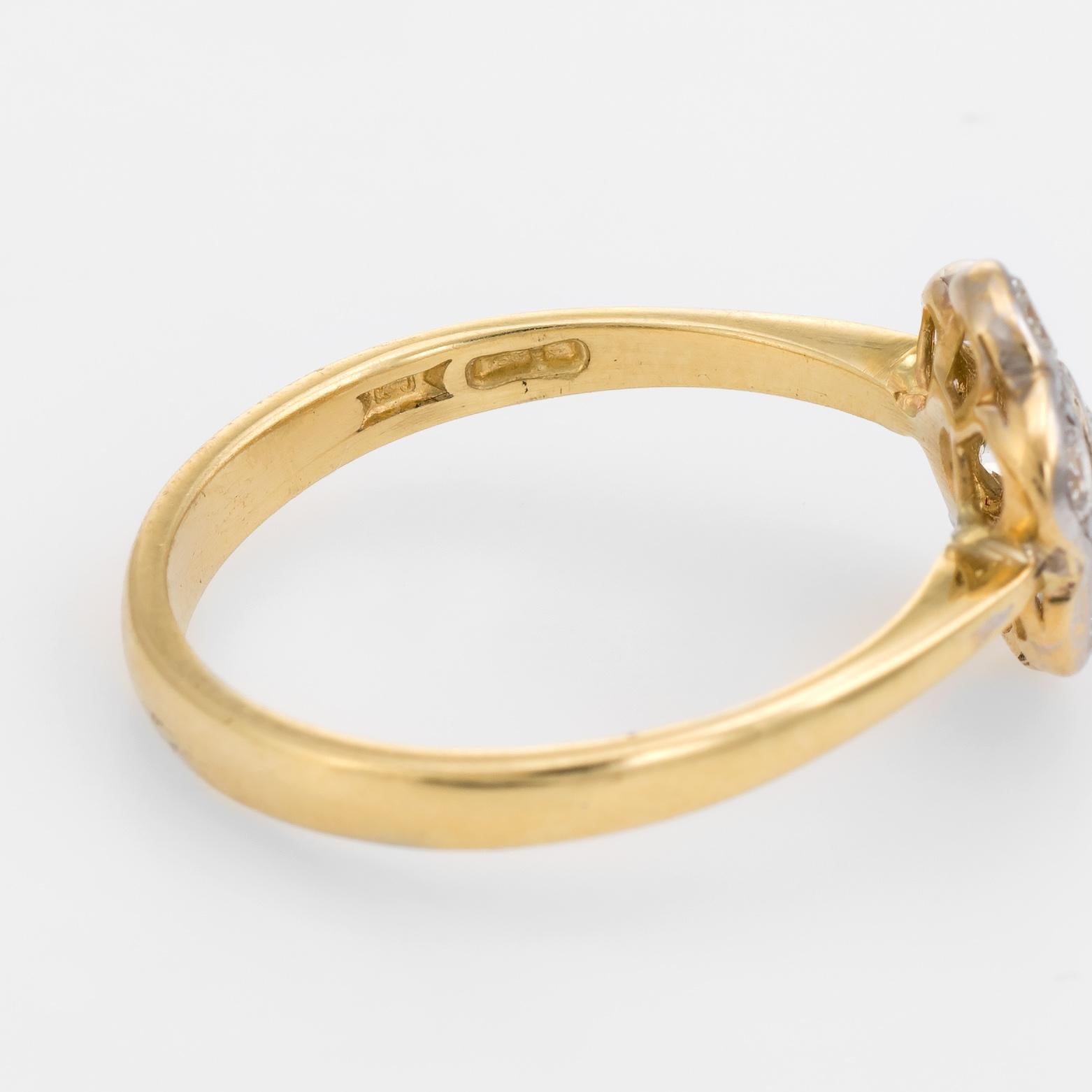 Women's Forget Me Not Antique Victorian Diamond Cluster Ring Vintage 18k Gold Platinum