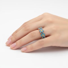 Forget me not flowers eternity ring in 14k gold