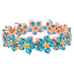Forget me not flowers eternity ring in 14k gold