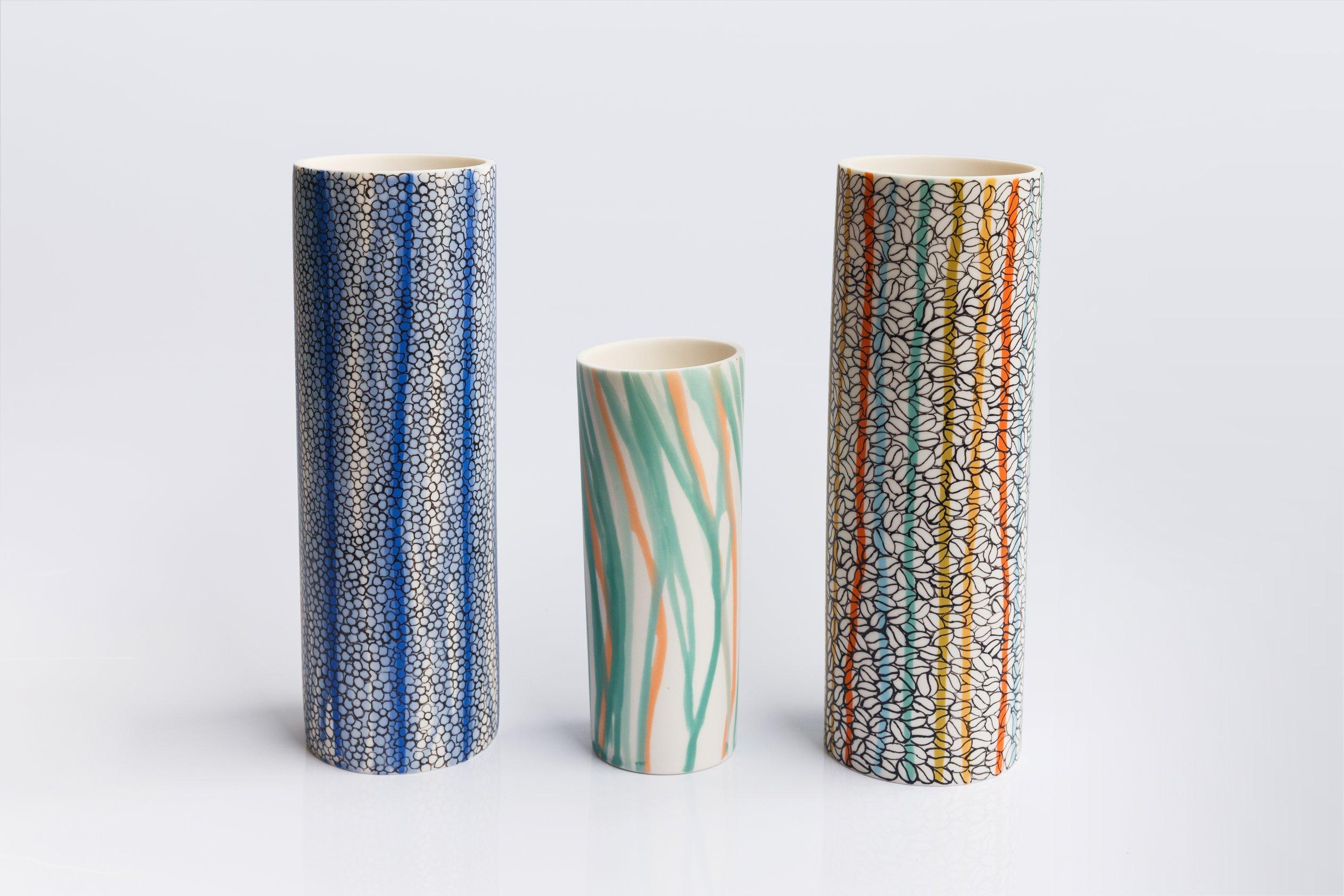 Forget Me Not Porcelain Vase Unique Parianware Contemporary 21st Century UK For Sale 1