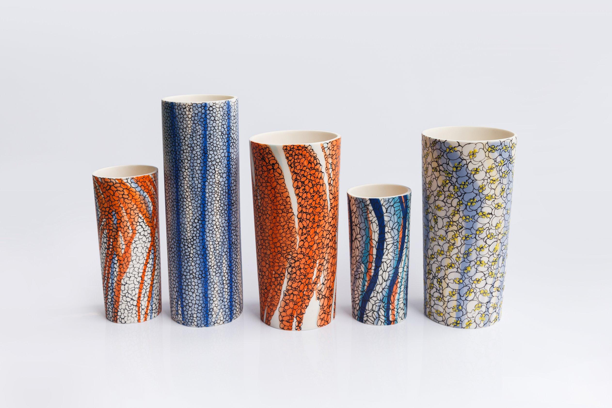 Forget Me Not Porcelain Vase Unique Parianware Contemporary 21st Century UK For Sale 3