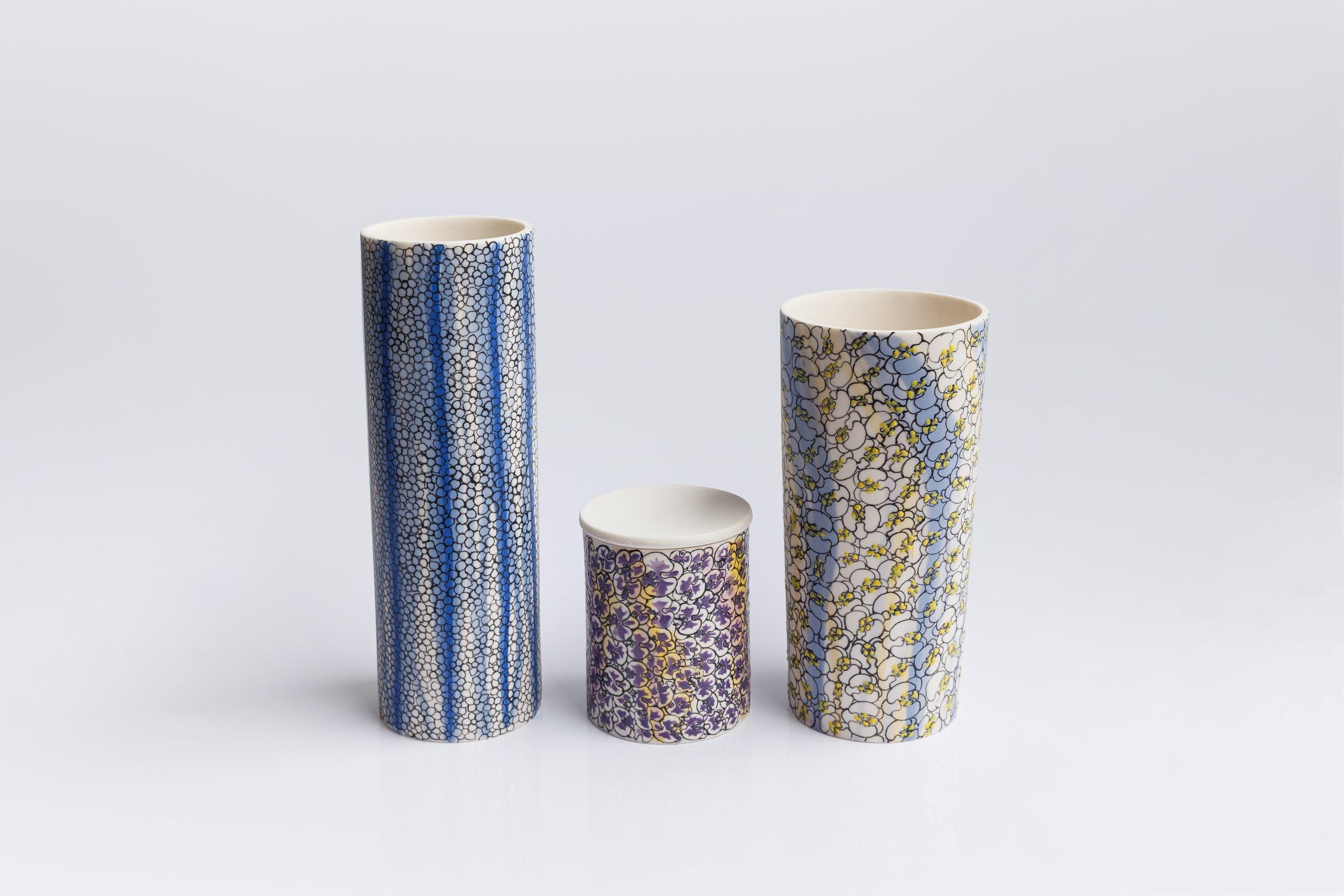 Forget Me Not Porcelain Vase Unique Parianware Contemporary 21st Century UK For Sale 4