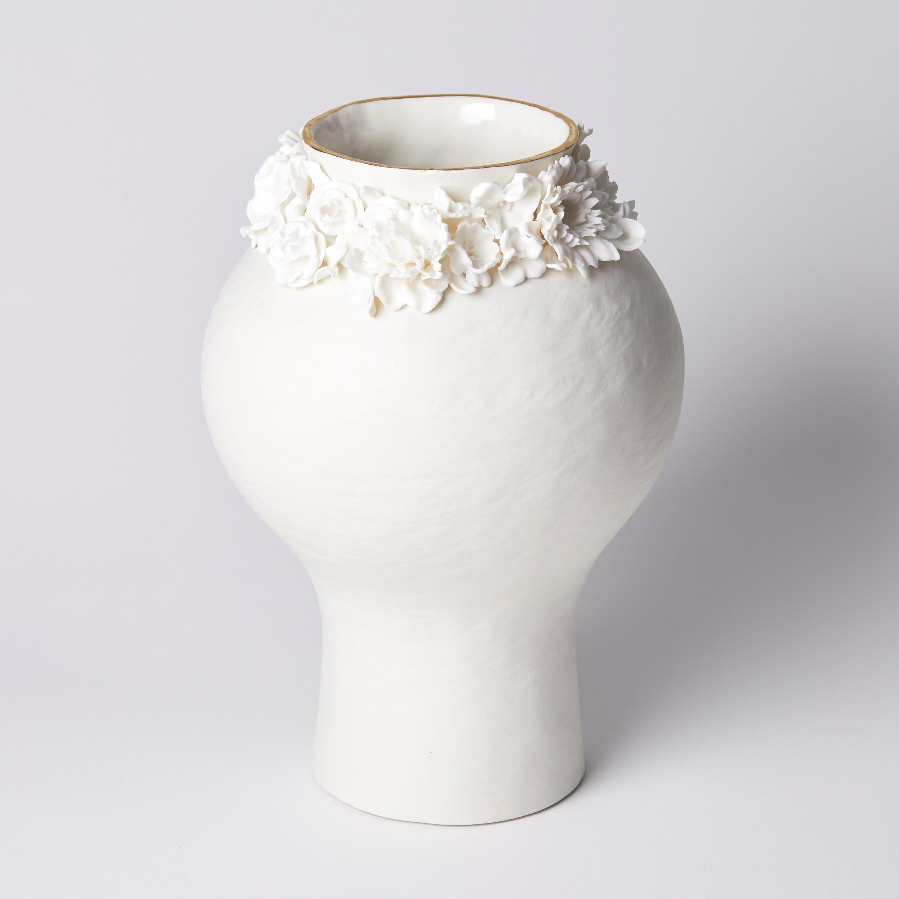'Forget Me Not VI' is a unique porcelain sculptural vessel by the British artist, Amy Hughes.

Originally from West Yorkshire, Amy Hughes lives and works in London. She shares a studio with 10 of her former students from the Royal College of Art,