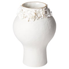 Forget Me Not VI, Unique Porcelain Vase with Floral Decoration by Amy Hughes