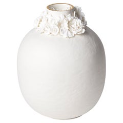 Forget Me Not VII, a Unique Porcelain Vase with Floral Decoration by Amy Hughes