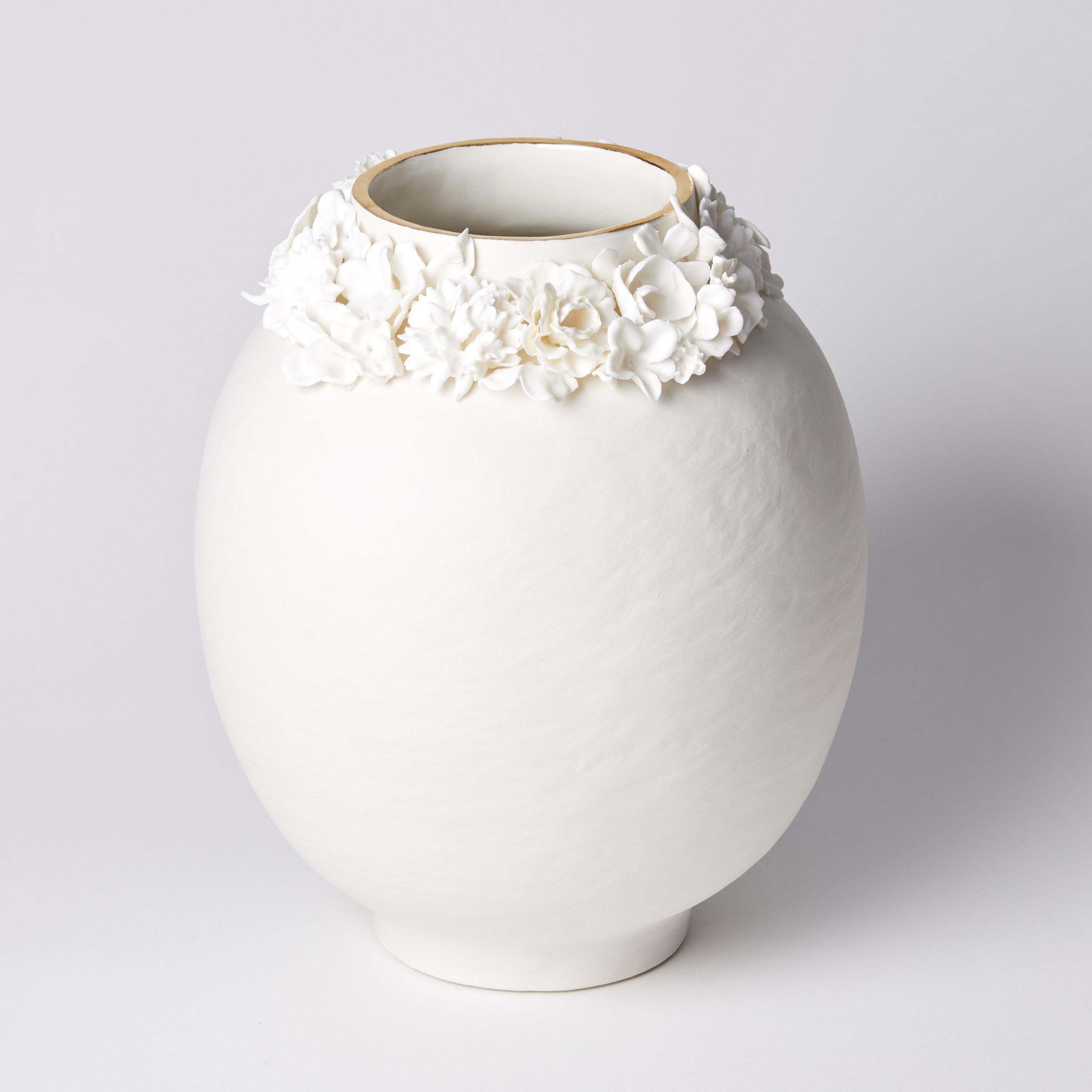 'Forget Me Not VIII' is a unique porcelain sculptural vessel by the British artist, Amy Hughes.

Originally from West Yorkshire, Amy Hughes lives and works in London. She shares a studio with 10 of her former students from the Royal College of