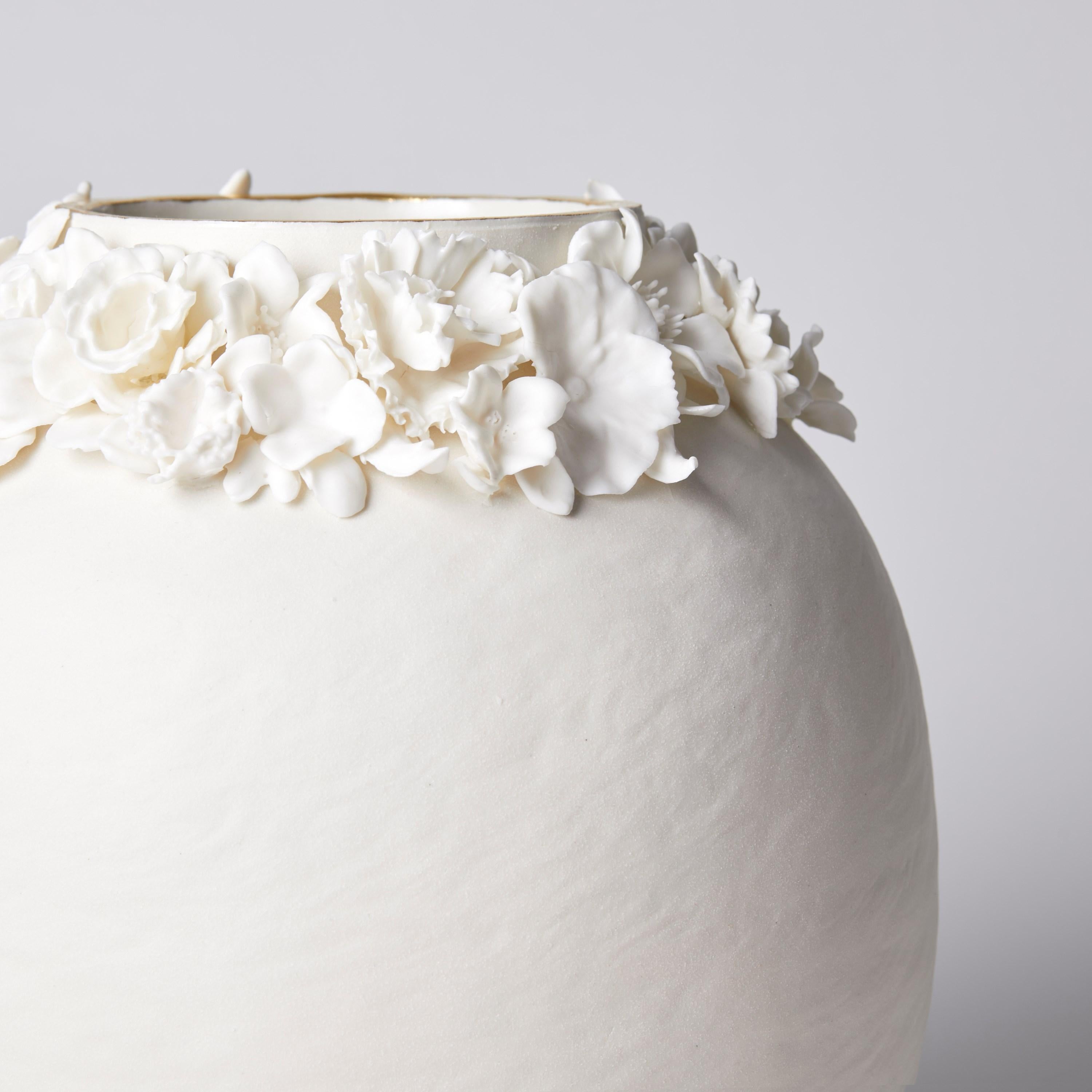Forget Me Not VIII, Unique Porcelain Vase with Floral Decoration by Amy Hughes In New Condition In London, GB