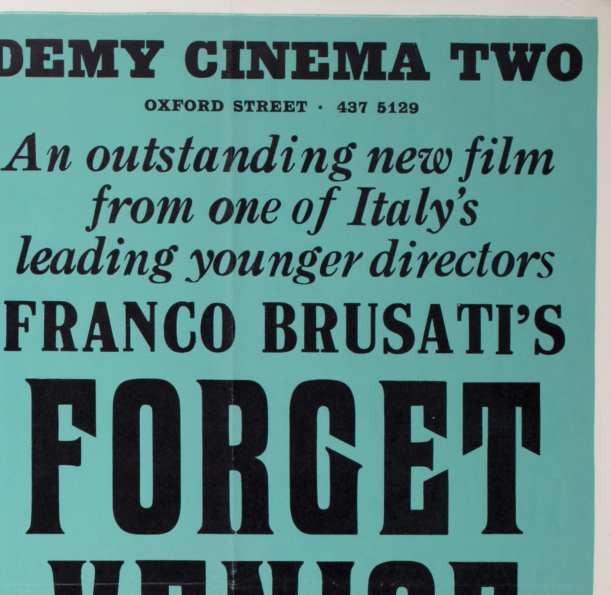Forget Venice 1979 London Uk Quad Film Movie Poster, Strausfeld In Good Condition For Sale In Bath, Somerset