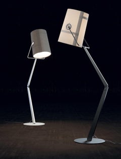 Fork Floor Lamp in Anthracite with Ivory Diffuser by Diesel Living