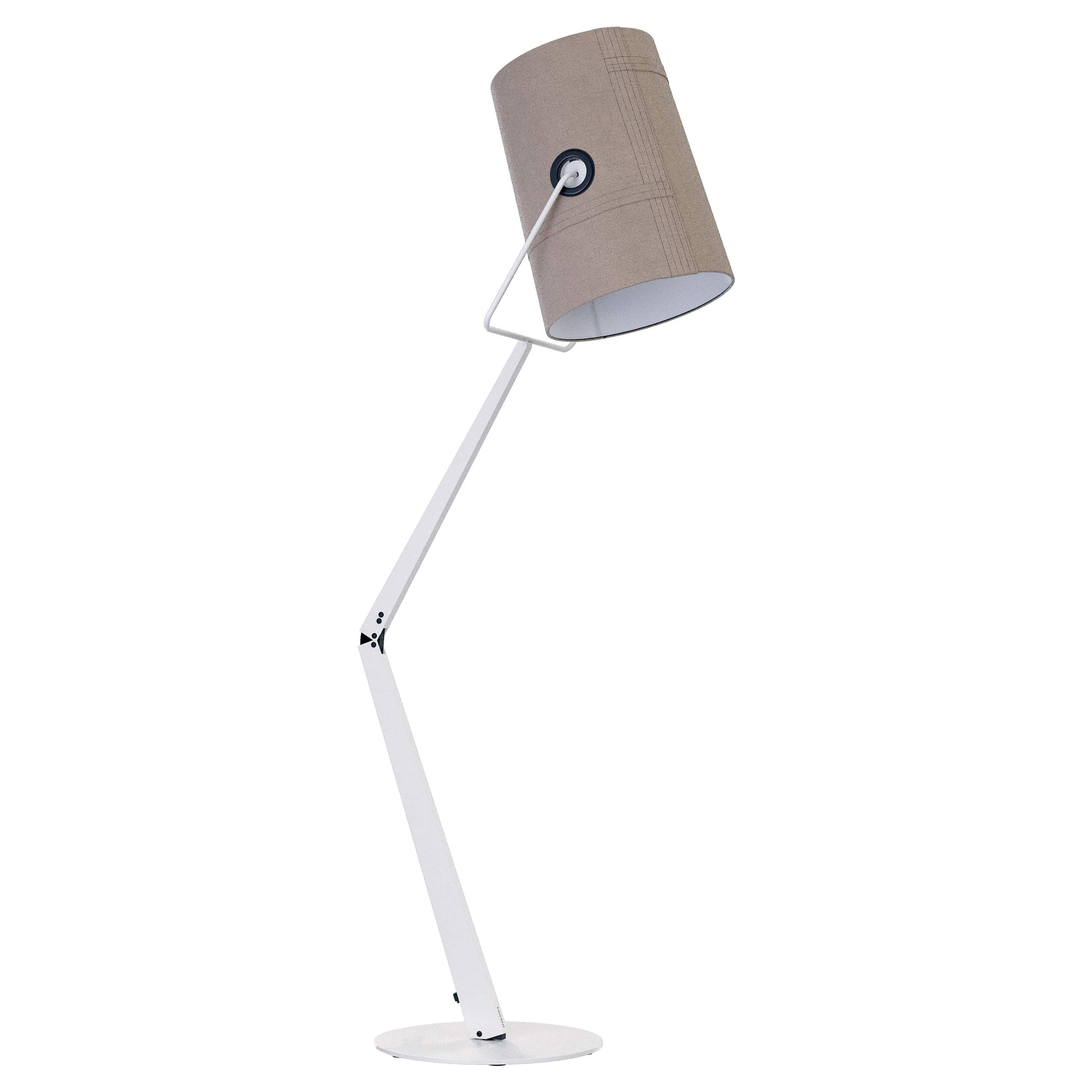 Fork Floor Lamp in Ivory with Gray Diffuser by Diesel Living For Sale