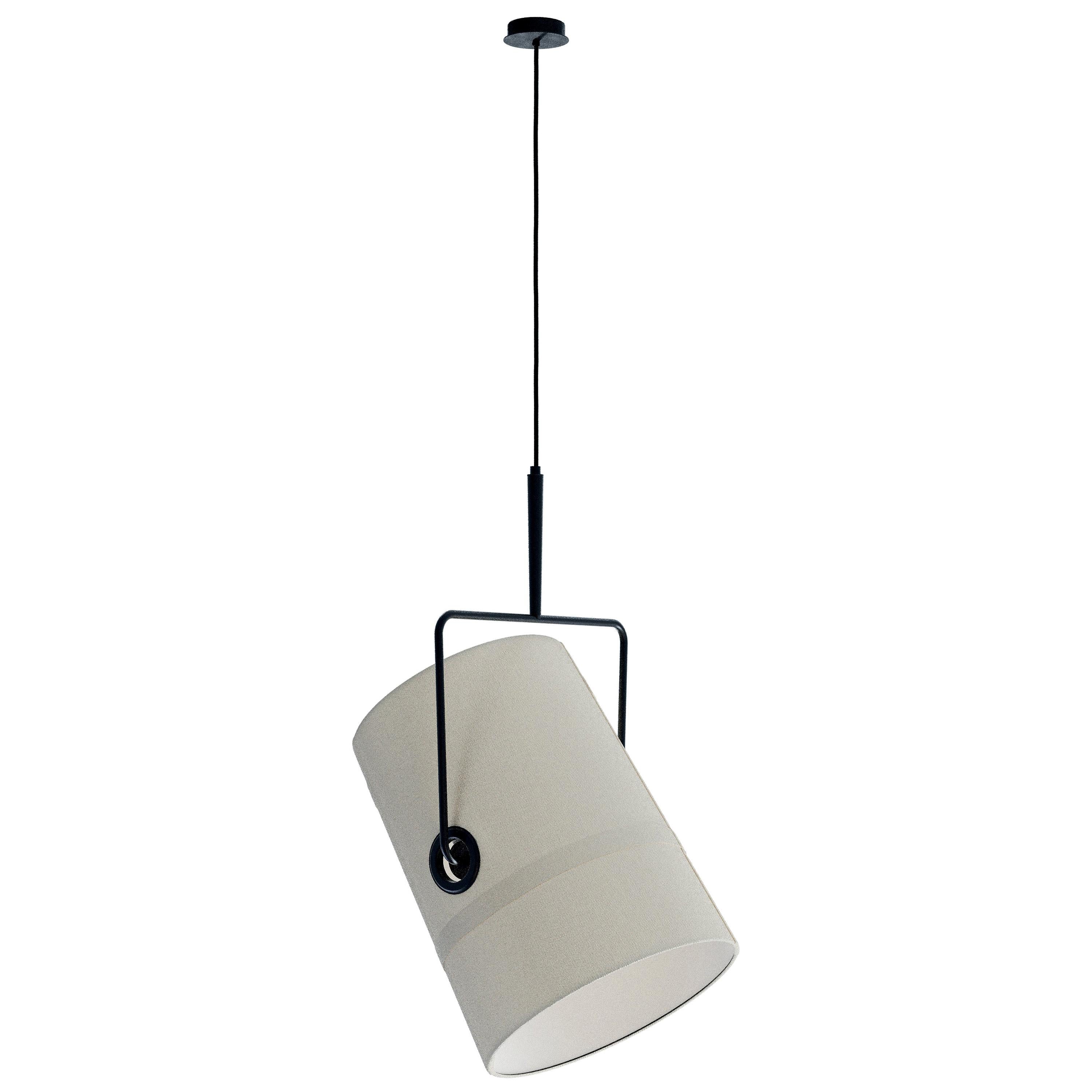 Fork Large Suspension in Anthracite with Ivory Diffuser by Diesel Living For Sale