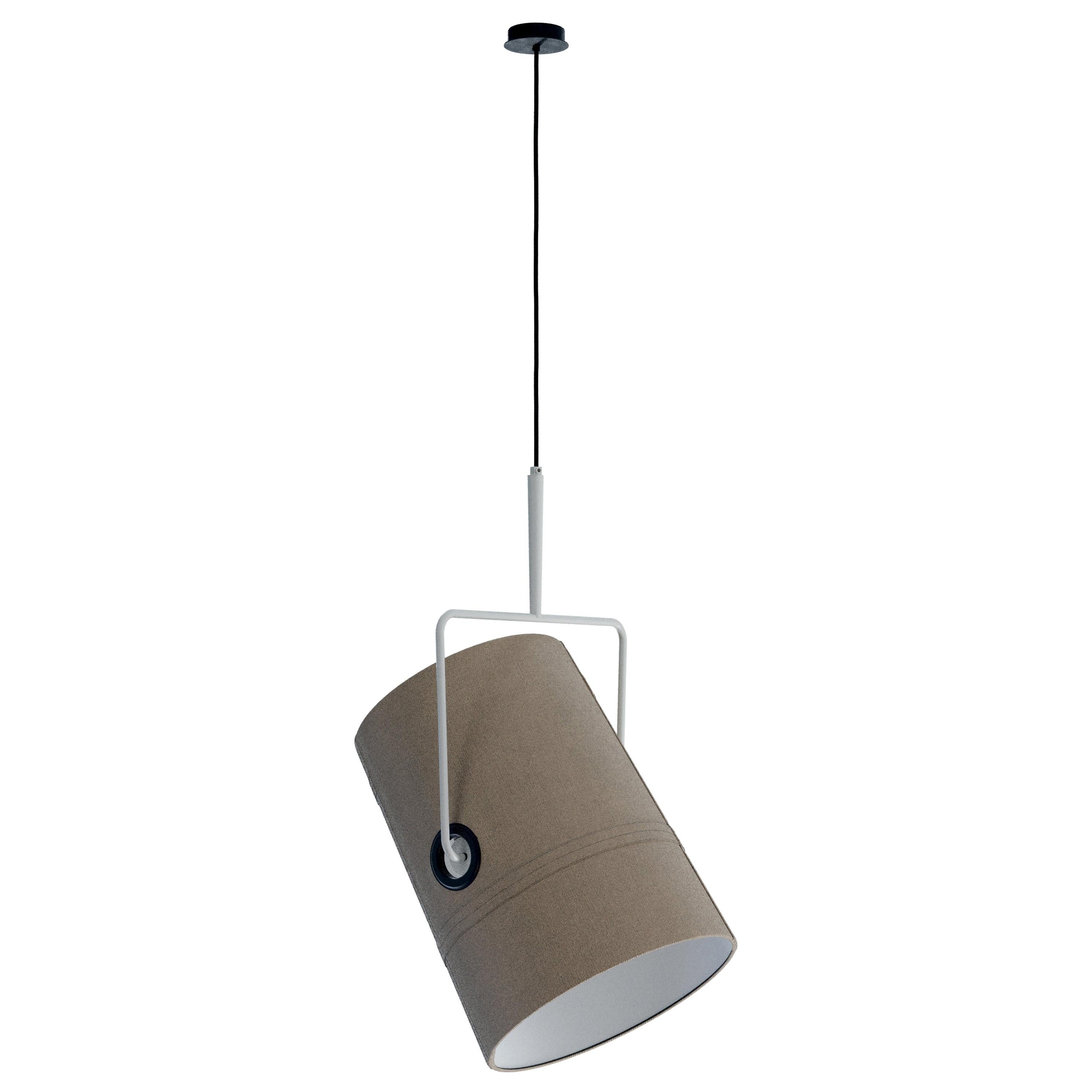 Grande lampe à suspension fourchette en ivoire avec diffuseur gris par Diesel Living