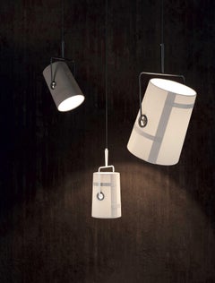 Lampada a sospensione FORK Small in antracite-avorio di Diesel Living con Lodes