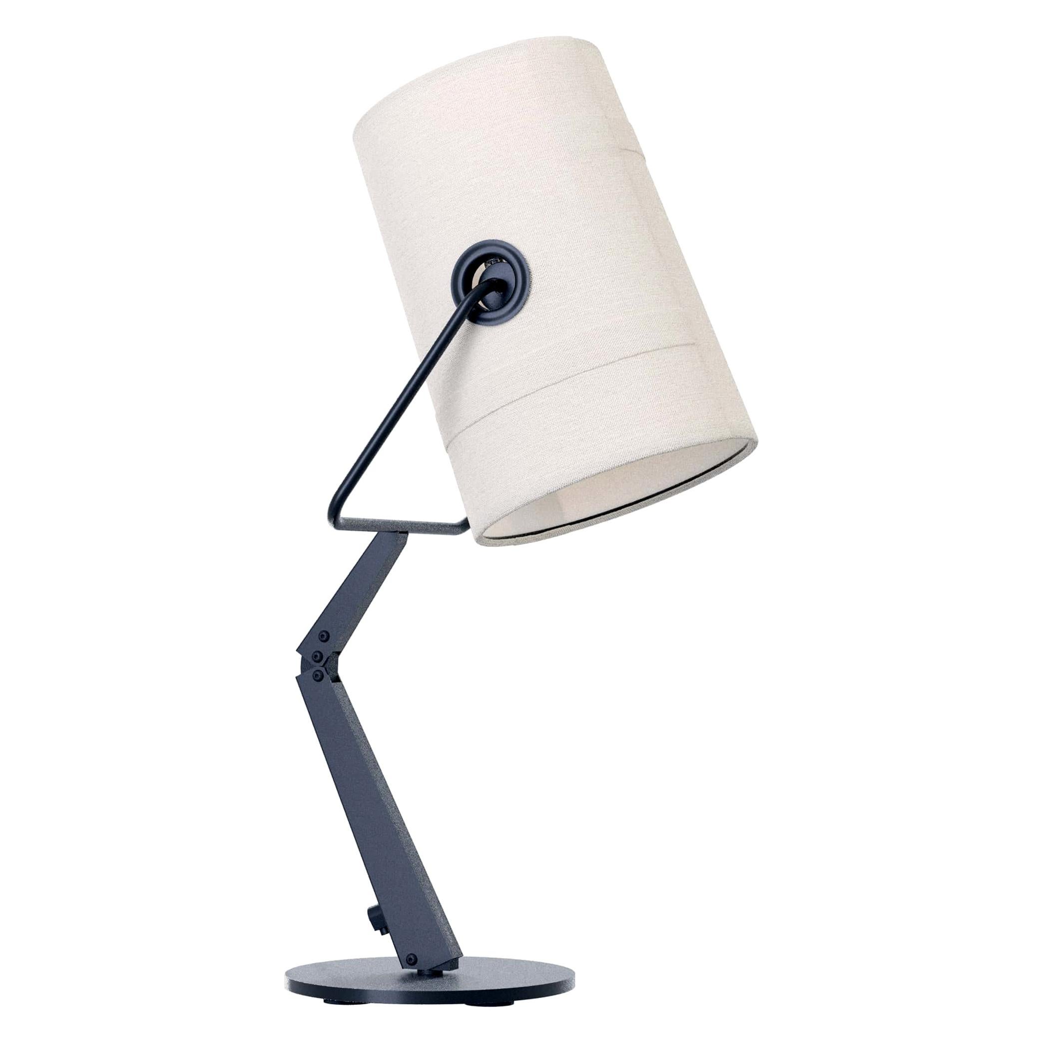 Lampe de bureau en anthracite avec fourchette et diffuseur ivoire par Diesel Living