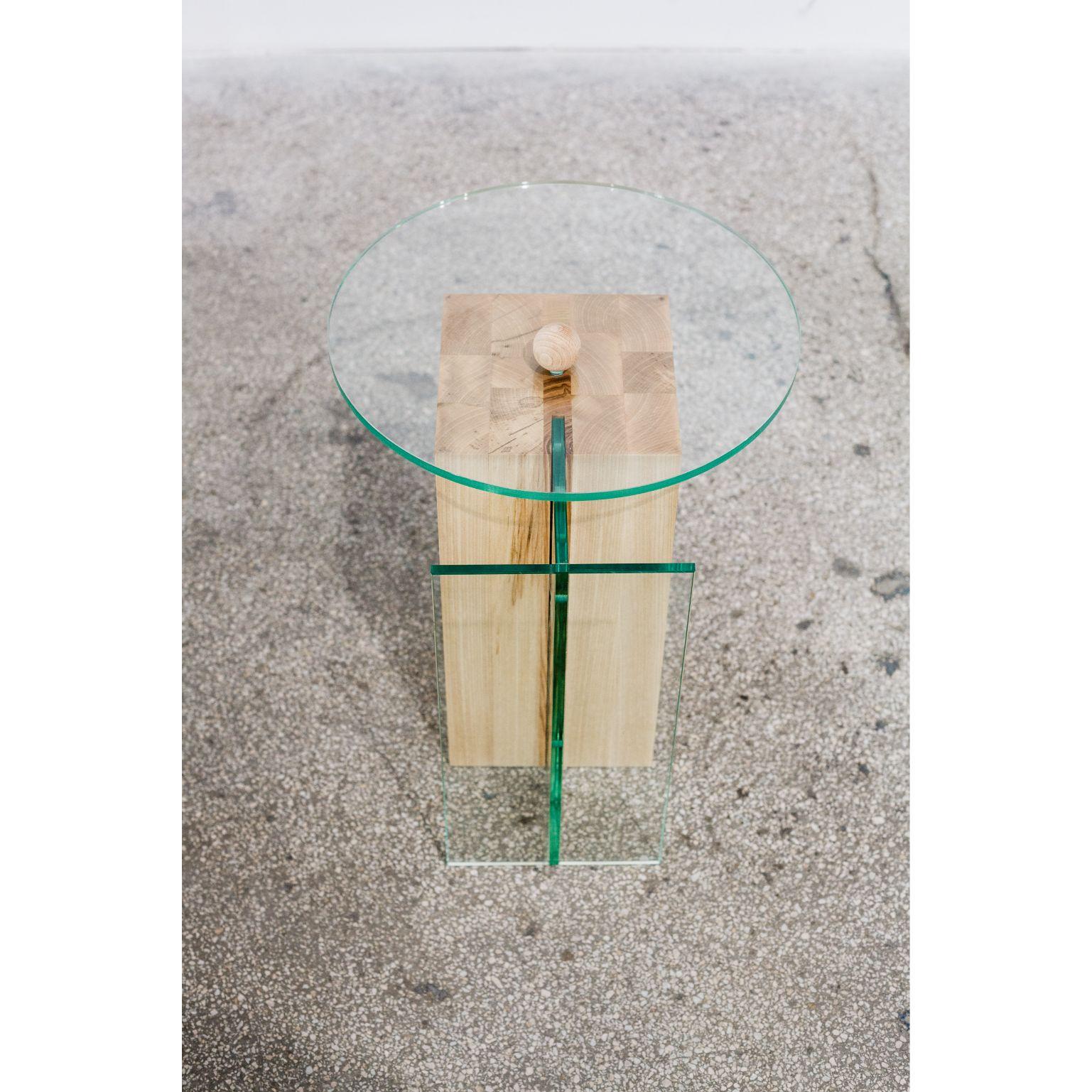 Form 4 by Radu Abraham
A limited series of 10, that is currently at nr.2
Materials: Ash wood, glass
Dimensions: Approx.50 x 70 cm

Massive rectangular shaped ash wood volume, with glass on the side and top.

Inspired by geometrical shapes and