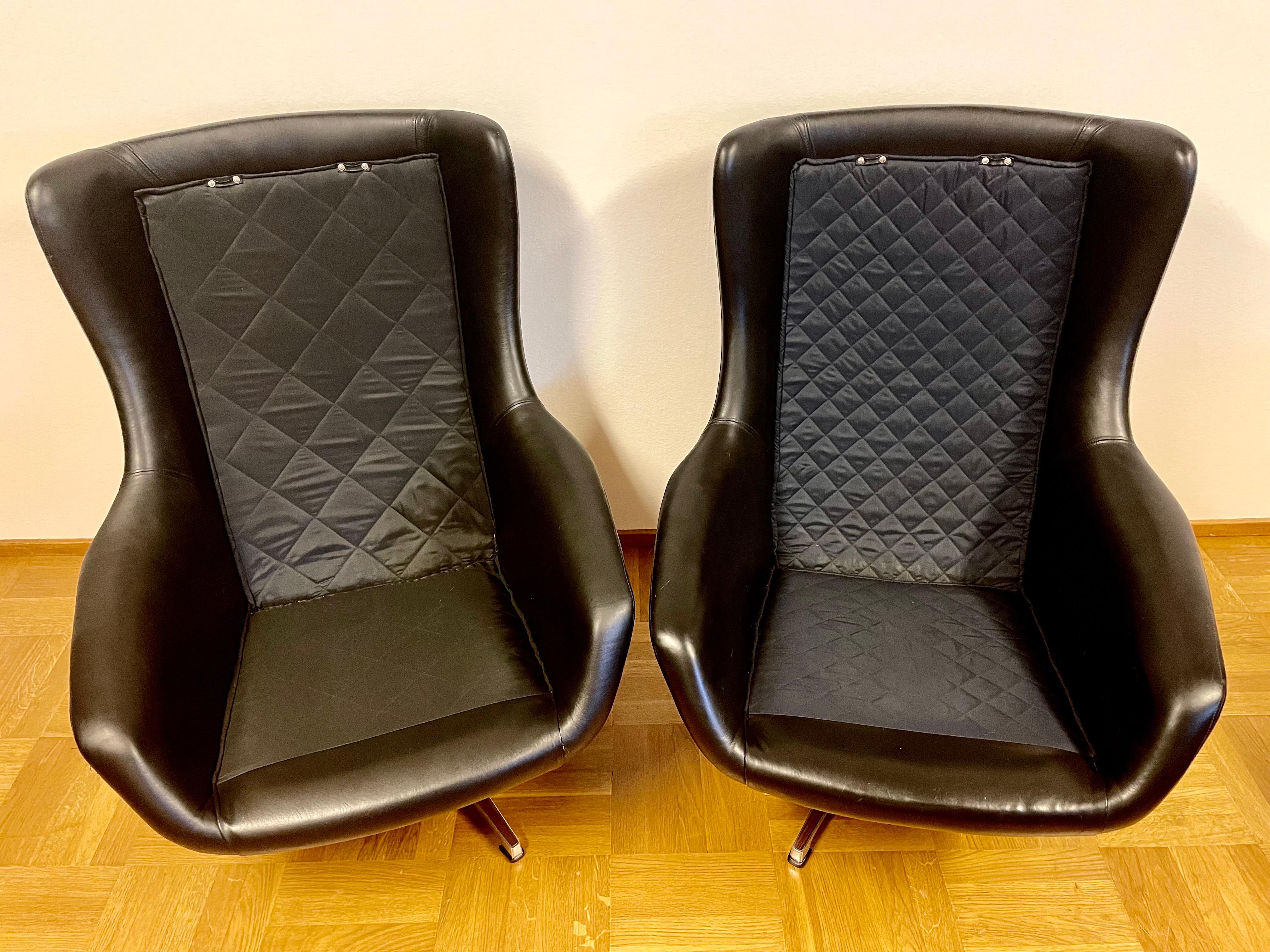 Chaise pivotante Form 7 en cuir par Alf Svensson et Yngvar Sandström pour Dux en vente 3