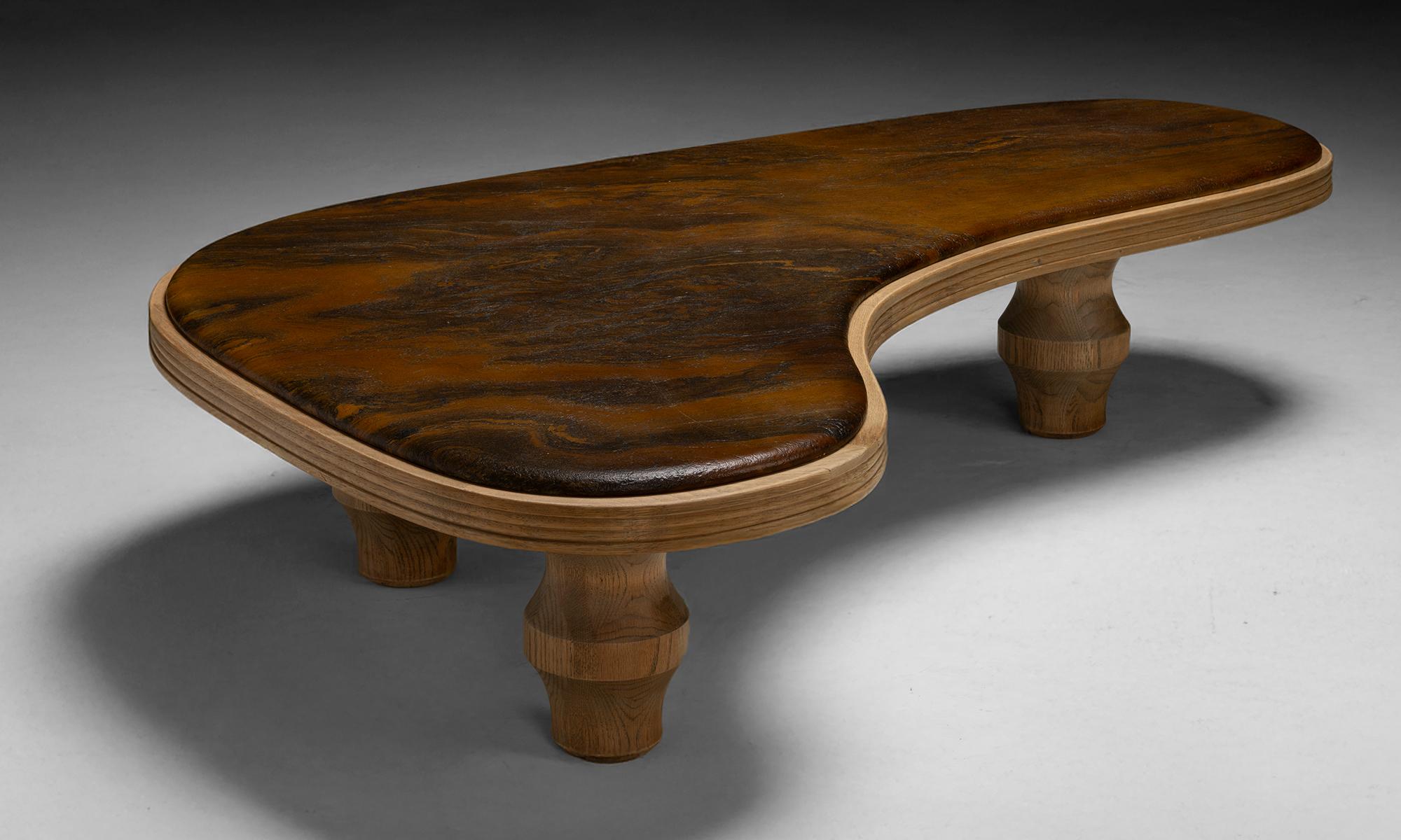 Bois Form Libre Stone Coffee Table, Belgium circa 1970 en vente