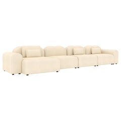 Sofá modular Form de Formiing, Hallingdal marfil, tejido apto para mascotas, Setup 19
